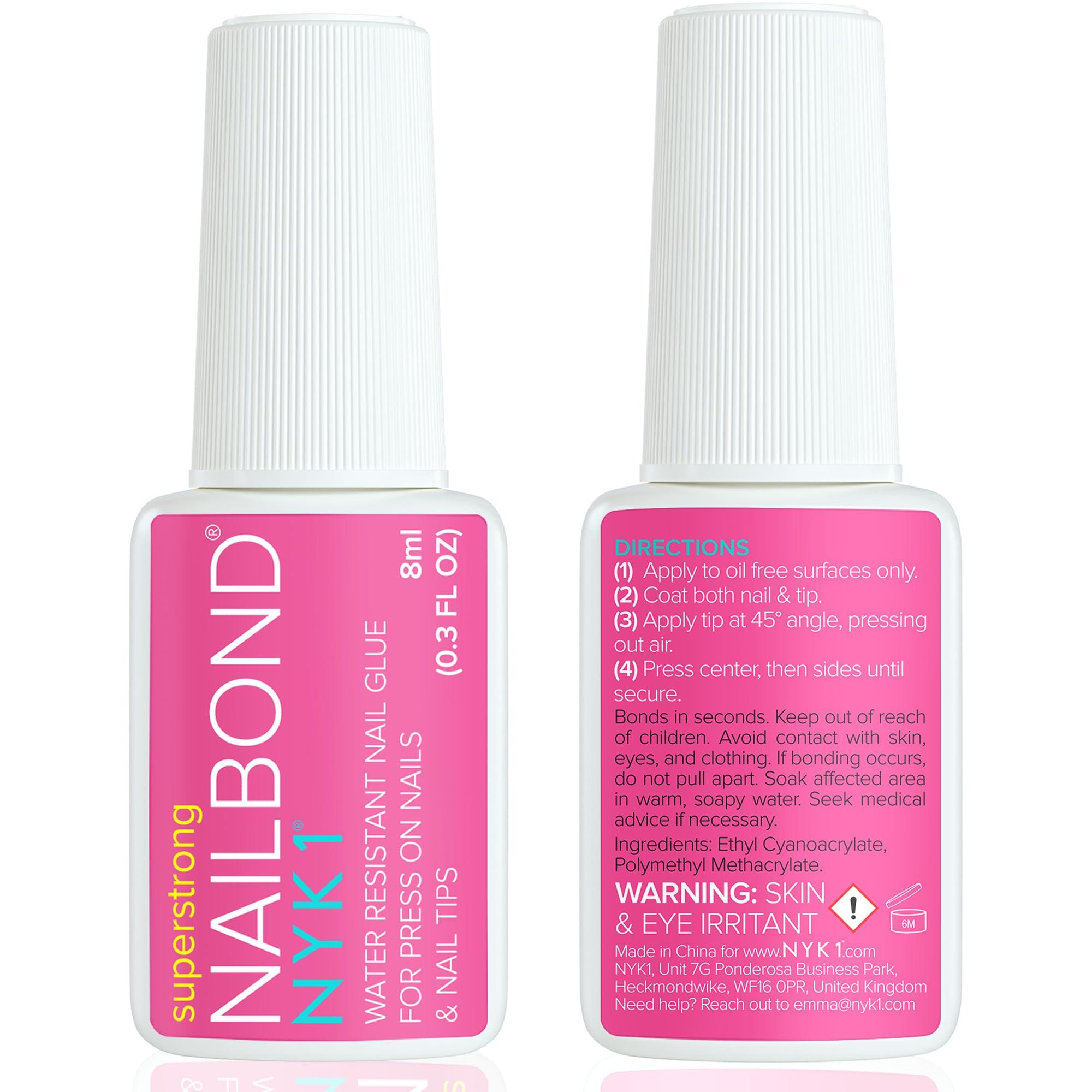 Super Strong Nail Glue for Press On Nails, Nail Tips & Acrylic Nails (8ml) NYK1 NailBond Brush On Glue for Press Ons, Tips & Acrylics - Long Lasting, Maximum Strength, Mess-Free Application - Image 10