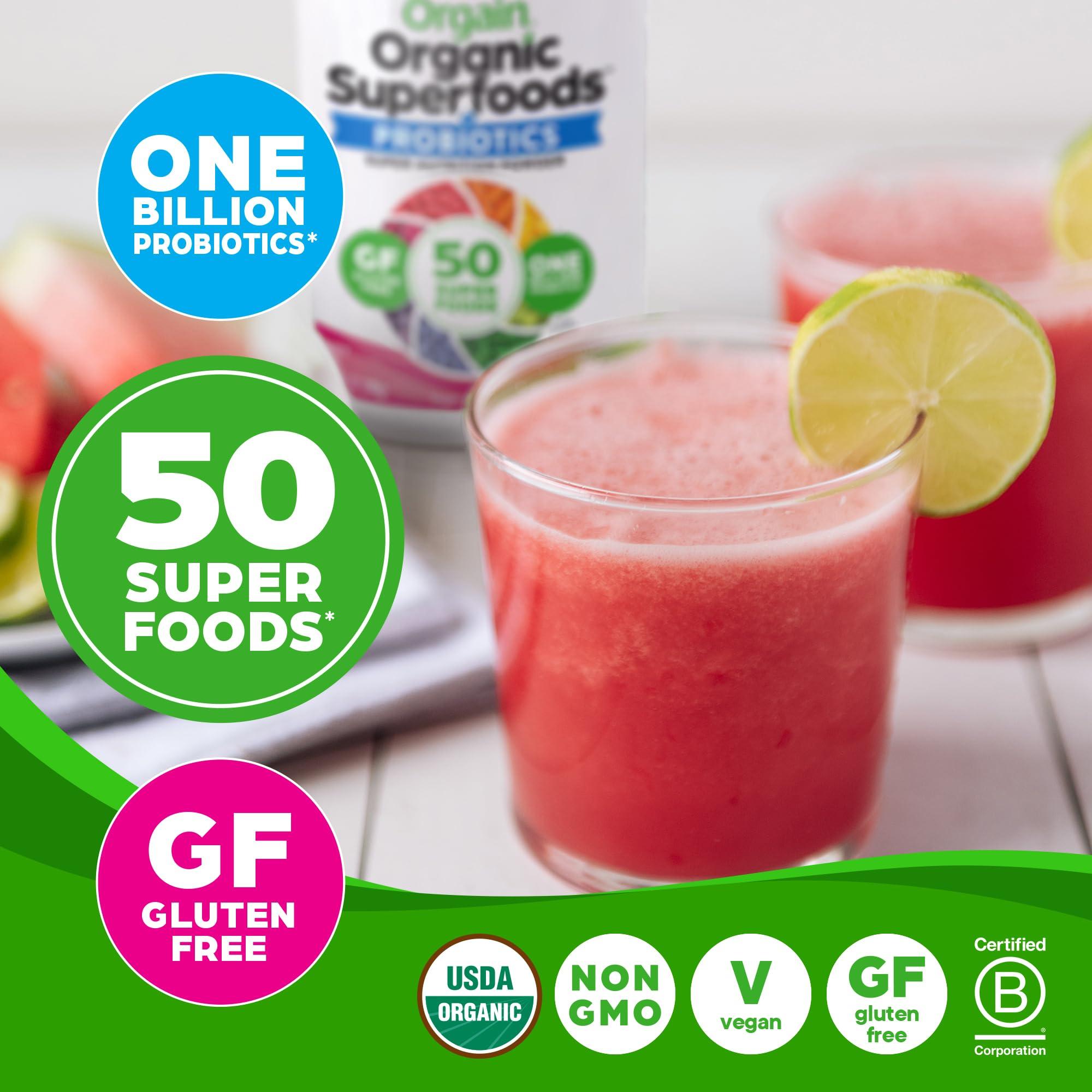 Orgain Organic Greens Powder + 50 Superfoods, Berry - 1 Billion Probiotics for Digestive Health, Antioxidants, Vegan, Plant-Based, Gluten-Free, Non-GMO, Green Juice & Smoothie Drink Mix - 0.62lb - Image 3