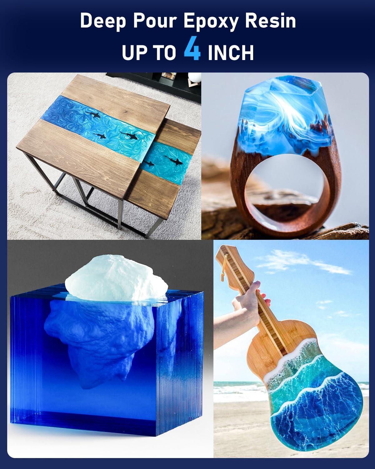 Nicpro 1.5 Gallon Deep Pour Epoxy Resin Kit, 2 to 4 Inch Depth High Gloss & Clear, Bubble Free Epoxy Resin for Craft River Table,Wood Filler, Bar Top, Coating Casting, Self Level 2:1 - Image 2