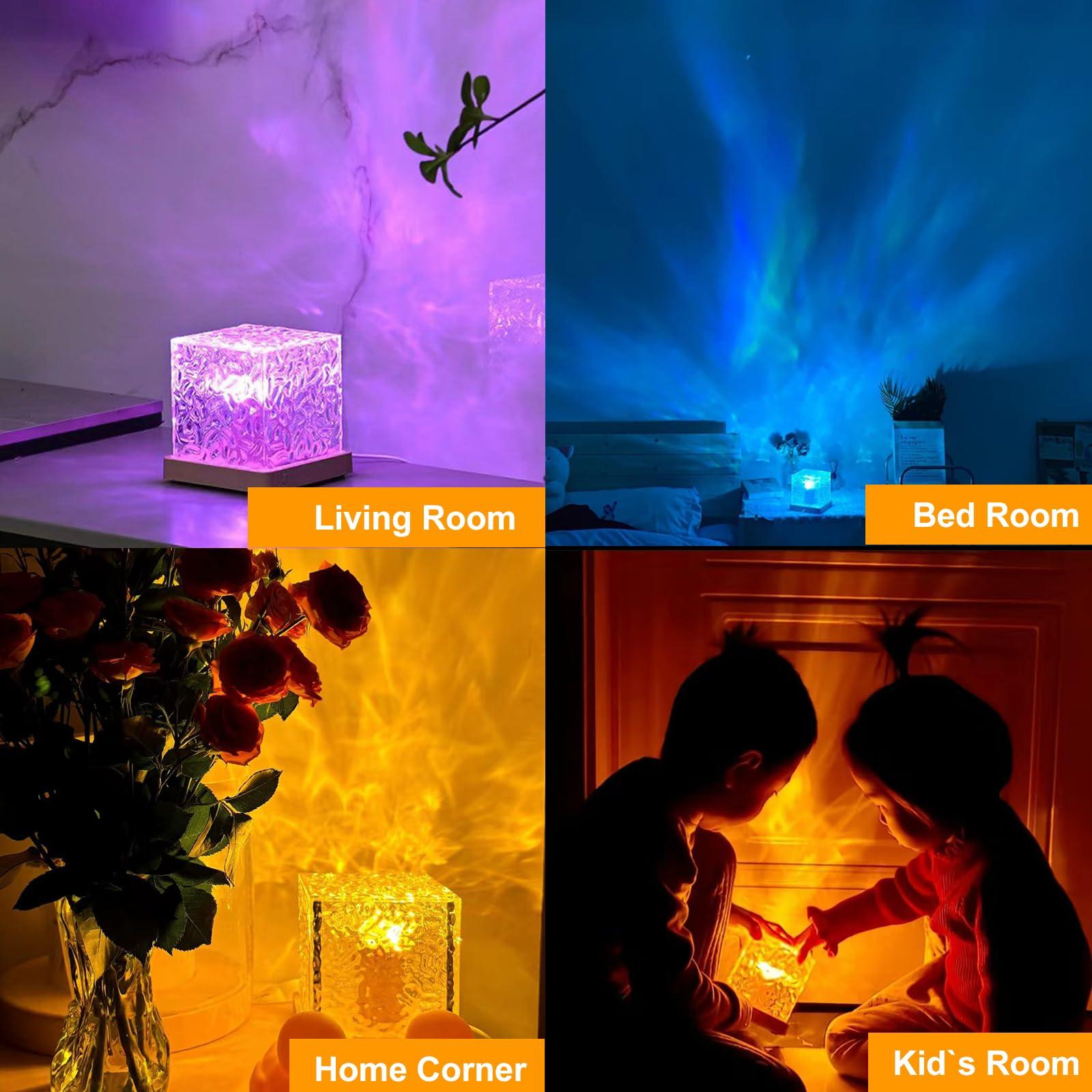 Avkast Aurora Glow Lamp,Corded Ocean Lamp Luminorthe Cube Northern Lights Cube Ocean Wave Projector with 16 Colors and Dynamic Ripple Effect for Living Room Bedroom Decor - Image 8