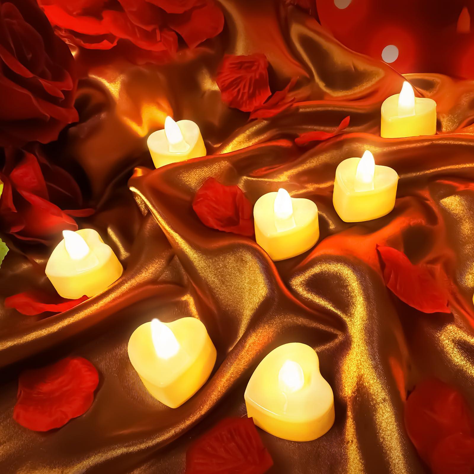 3000Pcs Red Rose Petals with 36Pcs LED Tea Lights Candles, Romantic Gifts for Her - Image 6