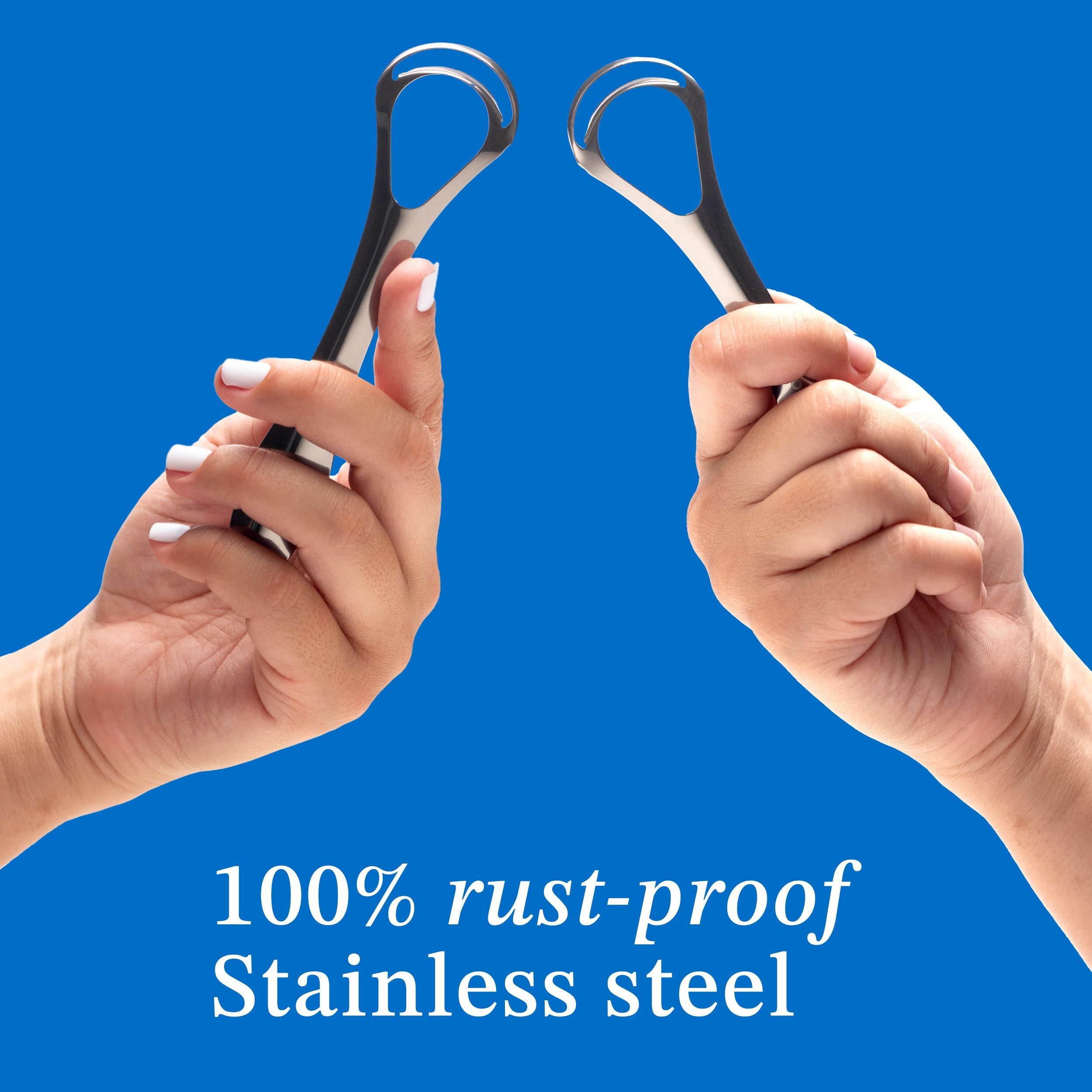 Mouthology Tongue Scraper for Adults (2 Pack), Reduce Bad Breath, Metal Tongue Scraper, Tongue Cleaner, Tongue Scraper, Stainless Steel Tongue Scraper, Tongue Cleaner for Adults, Tongue Scrubber - Image 5