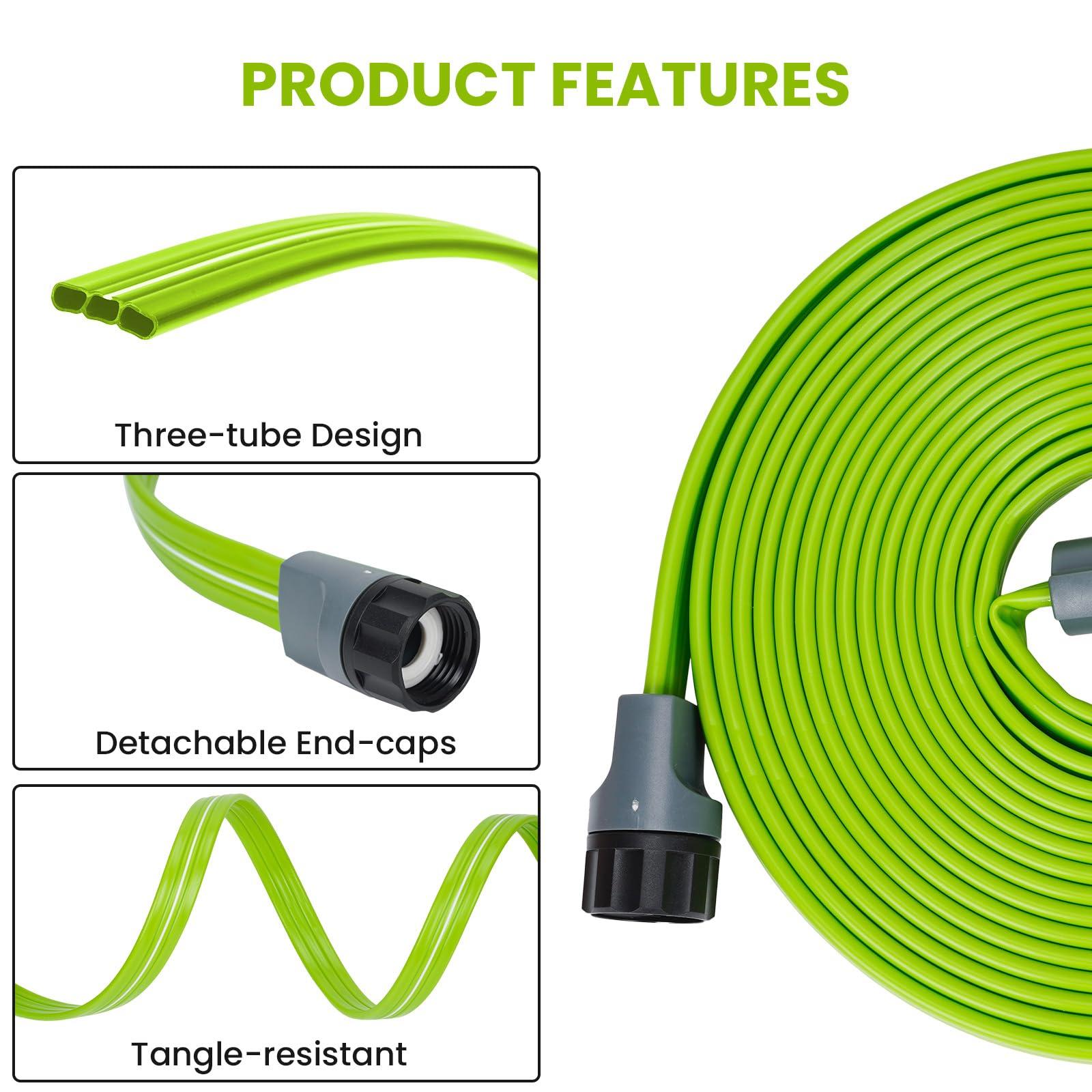 KOBAZ Sprinkler Soaker Hose 50FT with Holes, Garden Watering Hose with Stakes, Drip Hose Sprinkler, Efficient Saving Water for Lawn Garden and Yard, Leakproof - Image 3