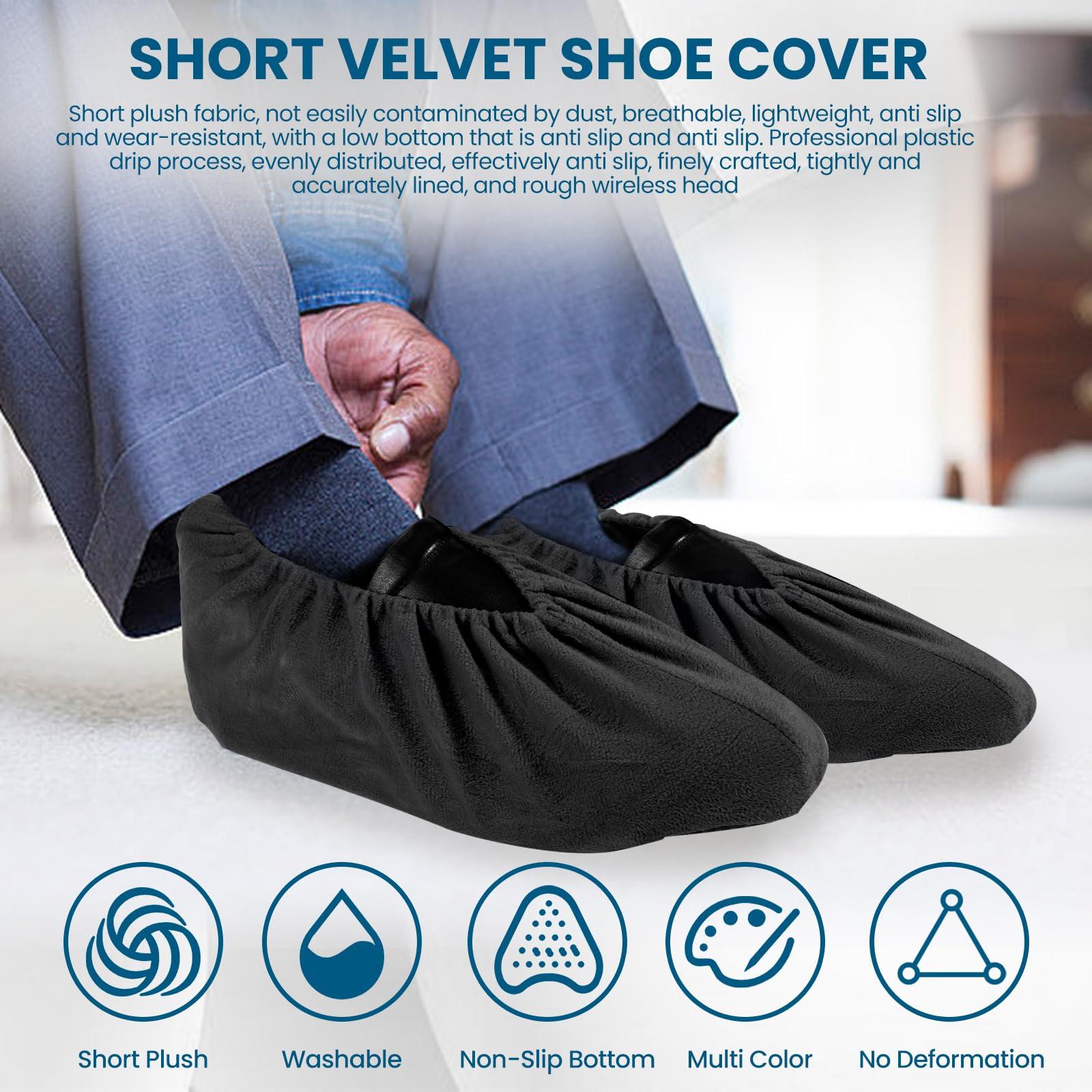 12 Pairs Reusable Non Slip Cloth Shoe Covers Washable Thickened Boot Shoe Covers for Indoors and Households one size 11 Colors - Image 6