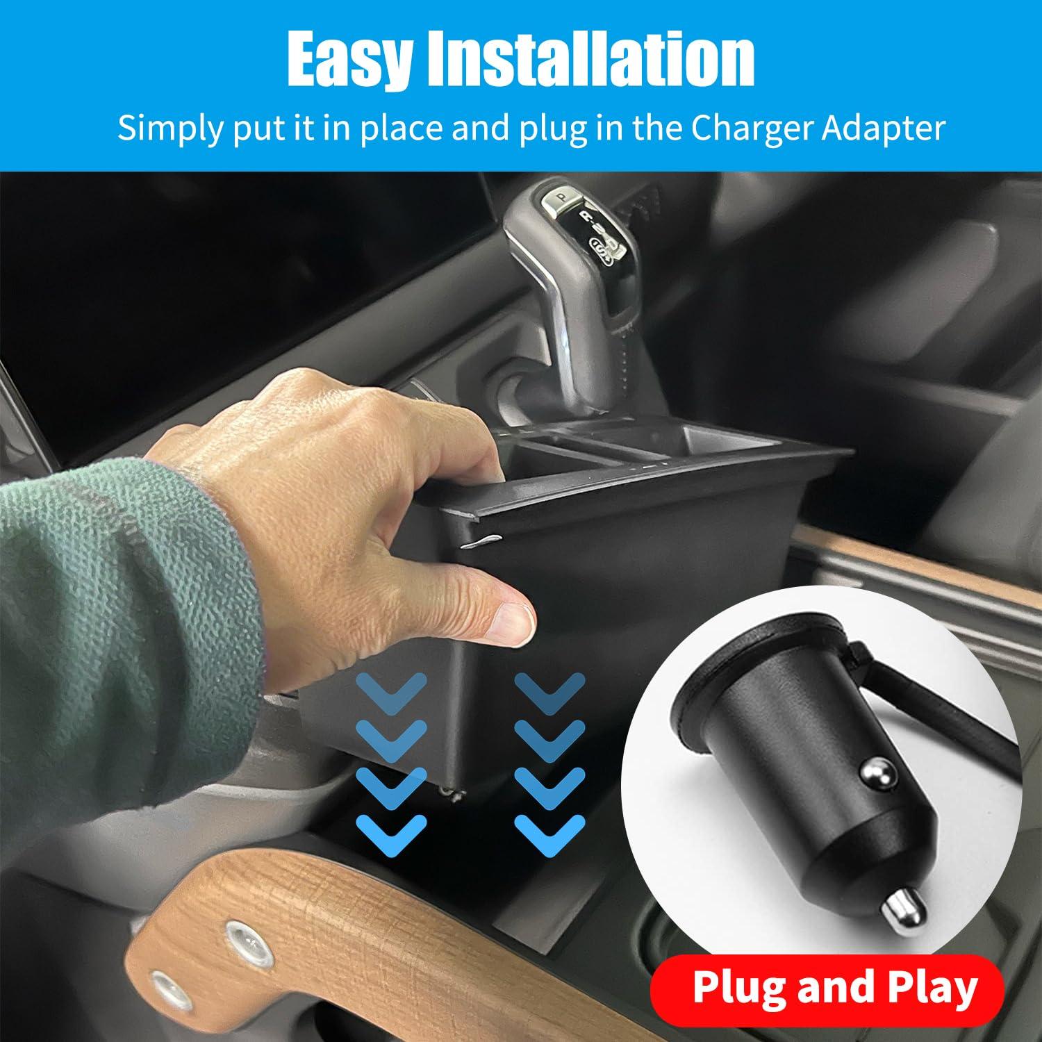 Dual Wireless Car Charger Compatible with 2020-2024 Land Rover Defender 90 110 130 15W Dual Wireless Fast Charging Smartphone Charger Tray with 27W USB & Type-C Center Console Accessories - Image 5