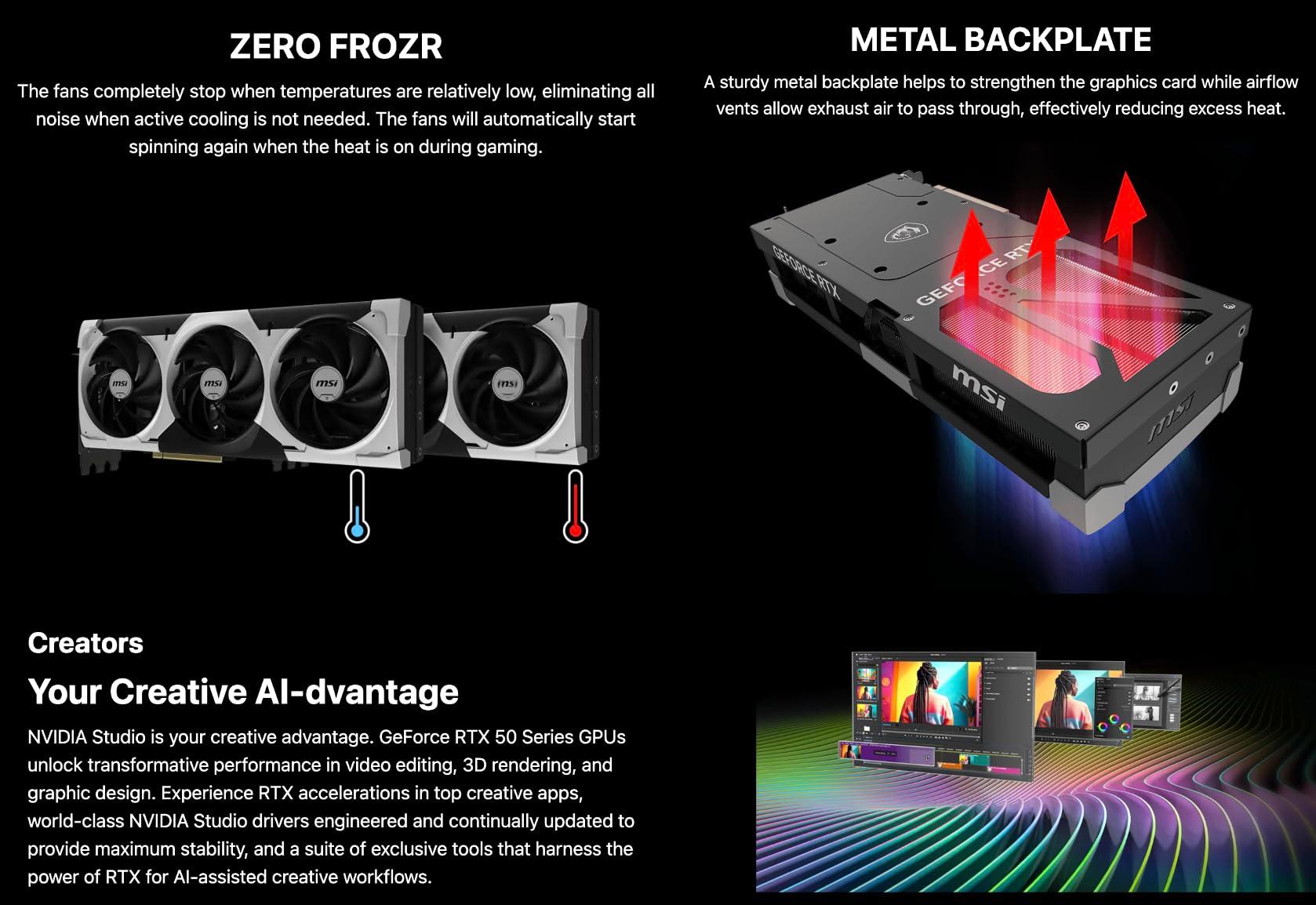 MSI Ventus 3X FeForce RTX 5090 OC Edition 32 GB GDDR7, PCI Express Gen 5, Core Clocks Extreme: 2452 MHz, CUDA CORES 21760 Units, Memory Speed 28 Gbps, Bundle with Dockztorm Hub - Image 5