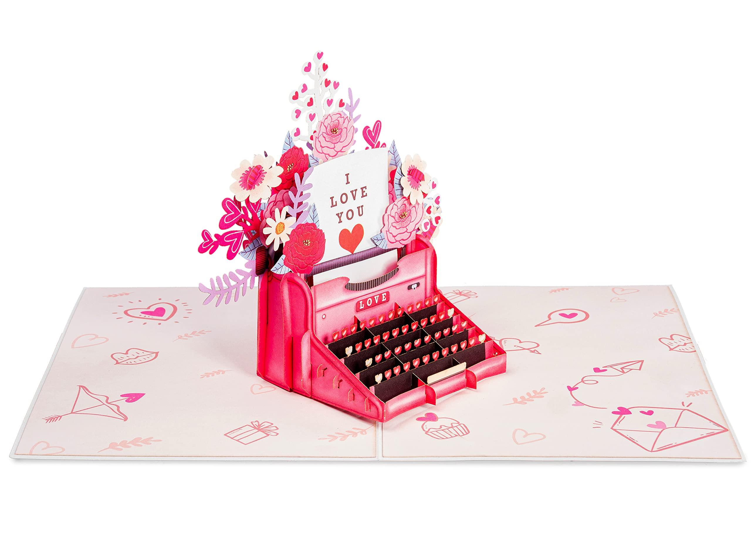 Paper Love 3D Love Typewriter Pop Up Card, Gift for Mothers Day, Birthday, Wedding, Anniversary, All Occasion - 5" x 7" Cover - Includes Envelope and Note Tag - Image 5