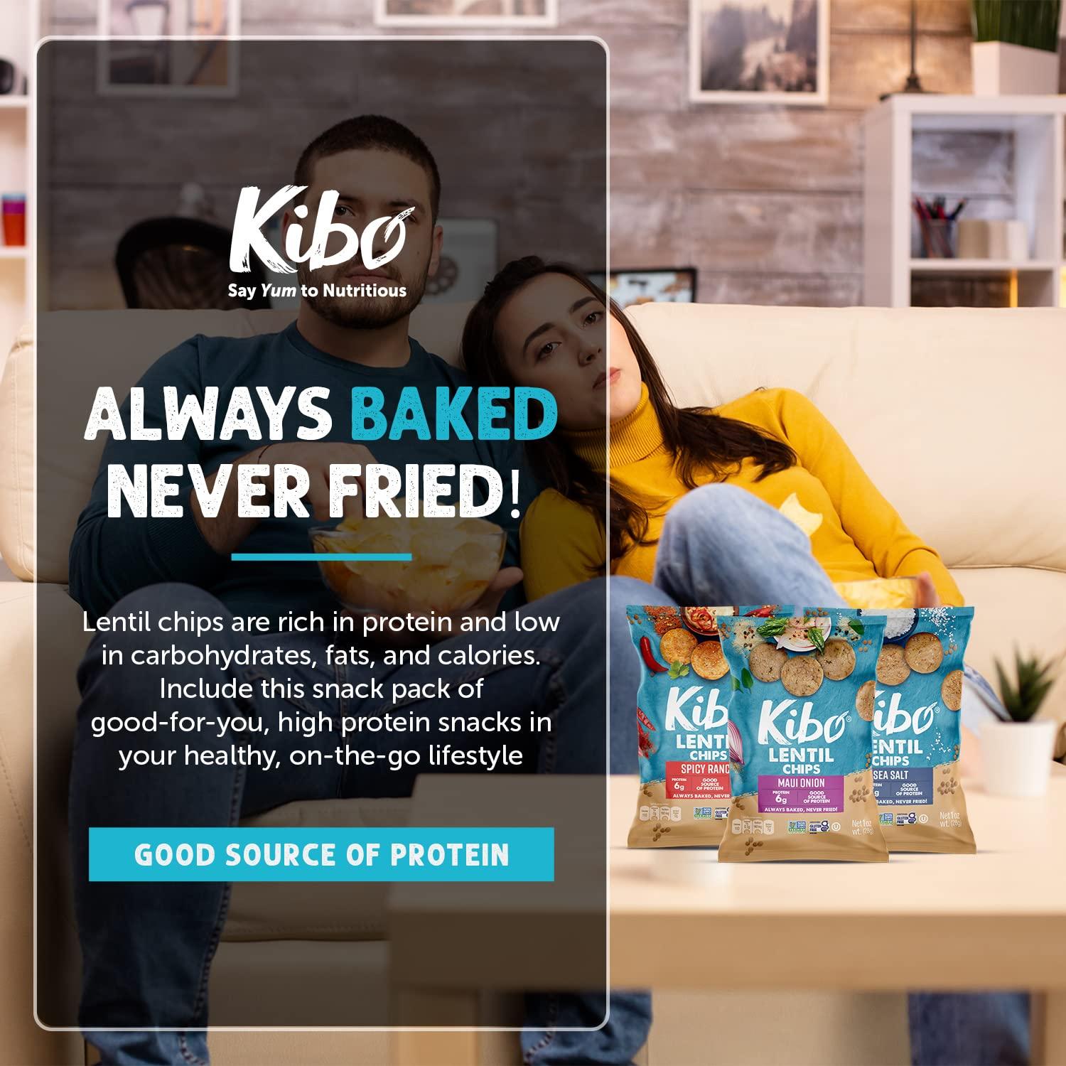 Kibo Lentil Chips Variety Pack - Gluten-Free, Vegan, Non-GMO, Plant-Based - Maui Onion, Sea Salt, Spicy Ranch, Made with Real Veggies - 28g, 12 Pack - Image 7
