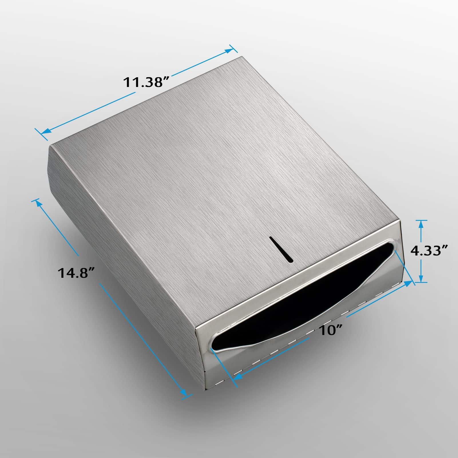 Paper Towel Dispenser Wall Mount - Multifold Trifold Paper Towel Dispensers, Large Capacity Stainless Steel Tissue Holder, Suitable for Bathrooms and Public Places - Image 2