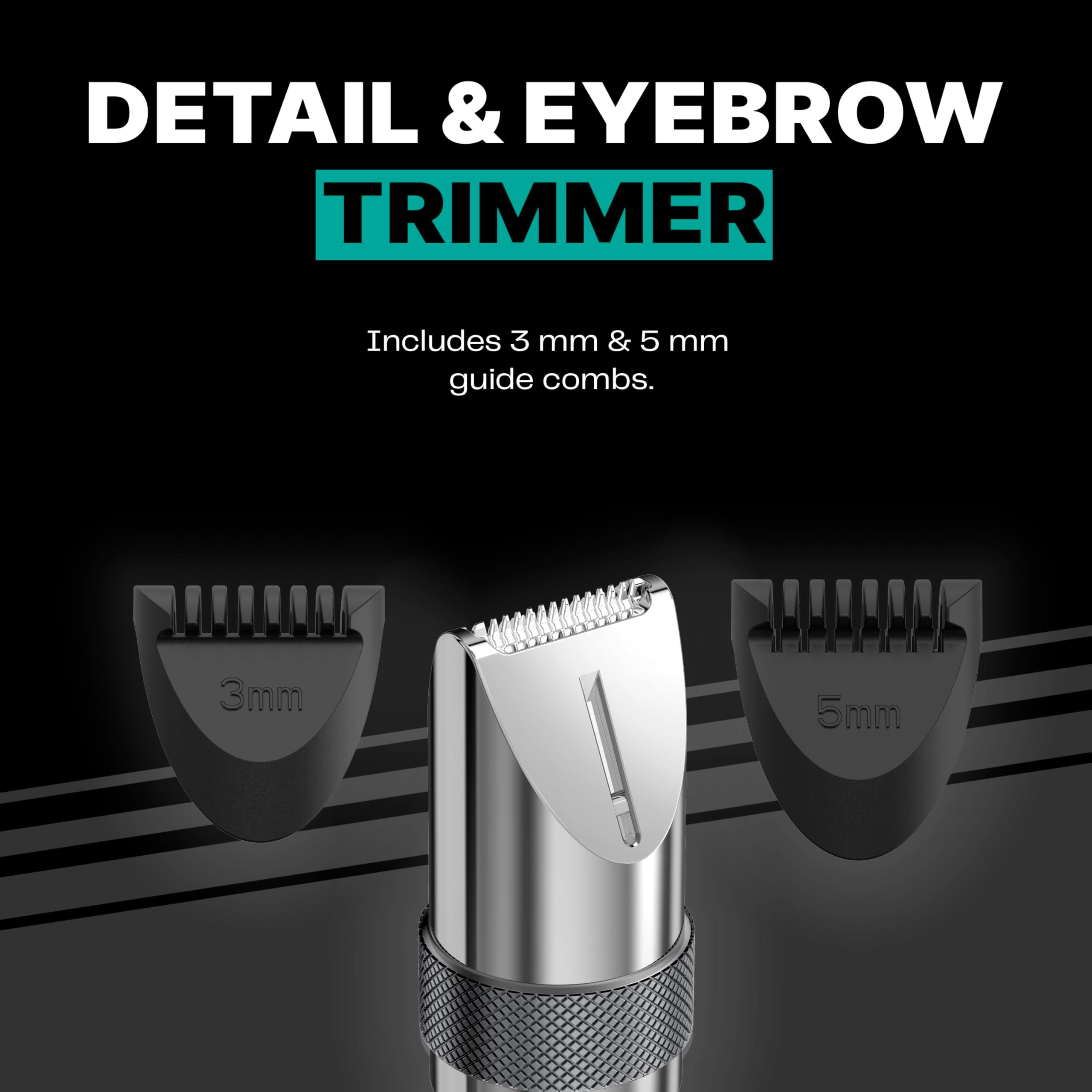 Conair Men Ear, Nose, and Eyebrow Trimmer, Patent 360 Bevel Blade for No Pull, No Snag Trimming Experience, 5-piece Kit with Travel Case - Image 5
