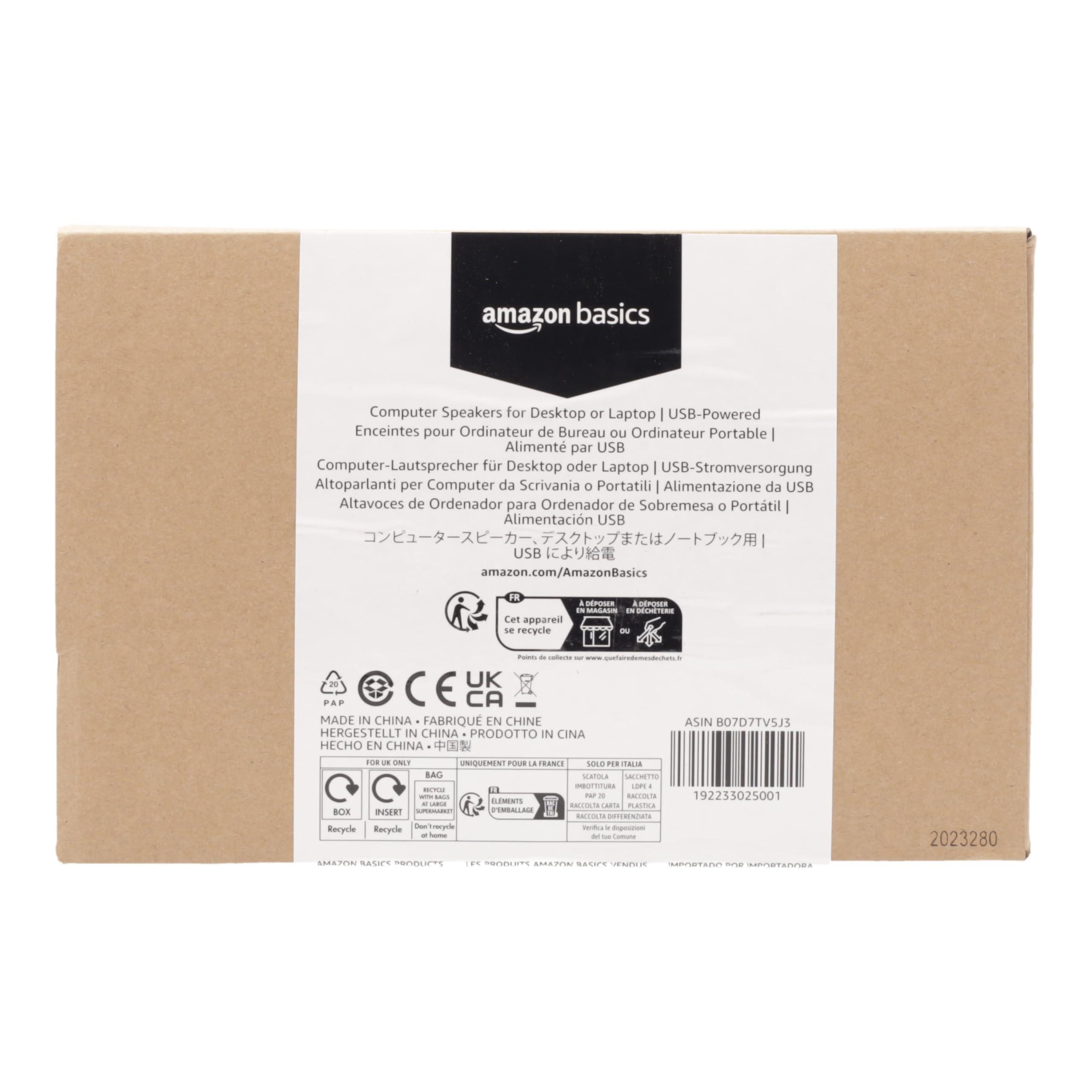 Amazon Basics USB-Powered Computer Speakers for Desktop or Laptop PC with Volume Control, Plug-N-Play, Black - Image 9