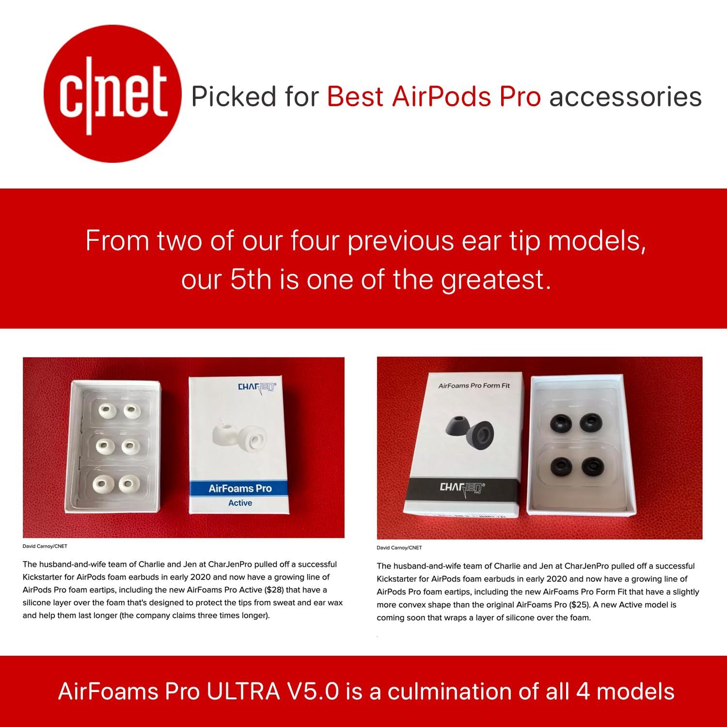 CharJenPro Patented AirFoams Pro Ultra V5.0 Memory Foam Ear Tips with Foam Shield for AirPods Pro 1st & 2nd Gen, Latest Version, Lifetime Replacement, Secure, Comfortable, Replacement Tip (SML) - Image 7