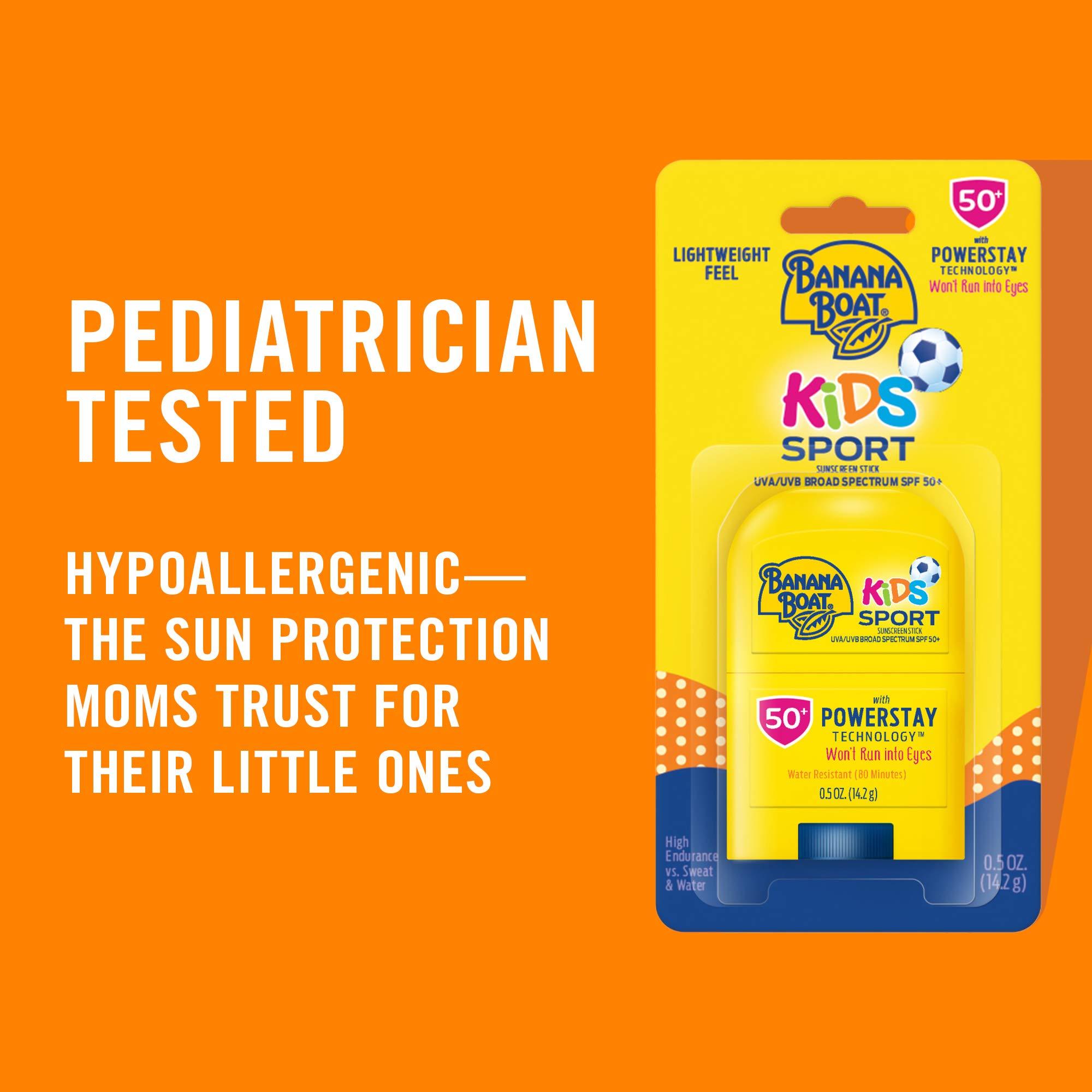 Banana Boat Sport Kids Sunscreen Stick SPF 50, 0.5oz | Travel Size Sunscreen for Kids, Childrens Sunblock SPF 50, Oxybenzone-Free, 0.5oz - Image 3