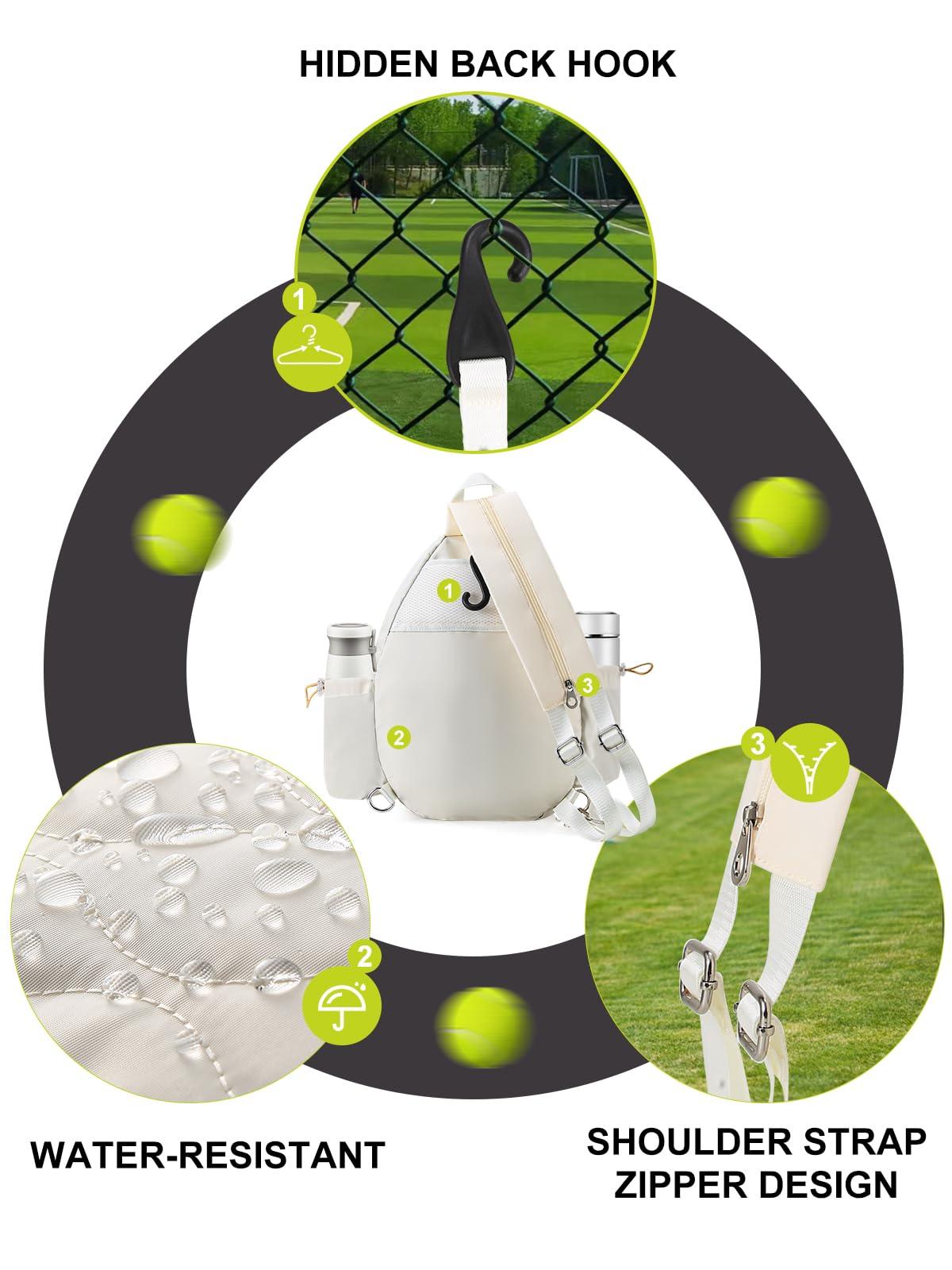 Lunbxx Tennis Bags Holds 2 Rackets for Women & Men, Tennis Backpack Crossbody & Shoulder Racket Bag, Insulated Pocket, Pickleball Bags for Women, Men and Youth - Image 6
