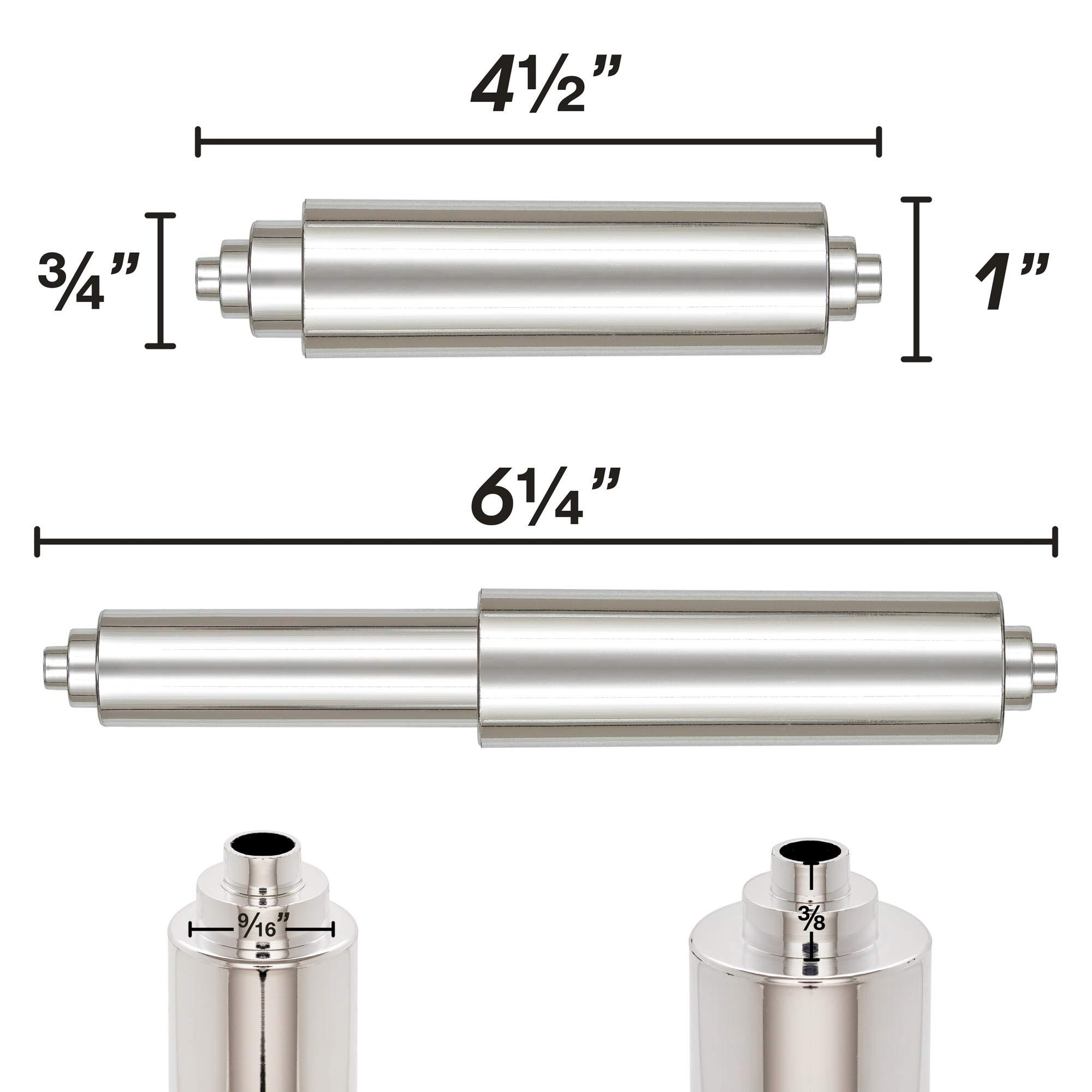 Universal Plastic Spring Loaded Toilet Paper Roll Holder Replacement, Chrome (1, Chrome) - Image 3