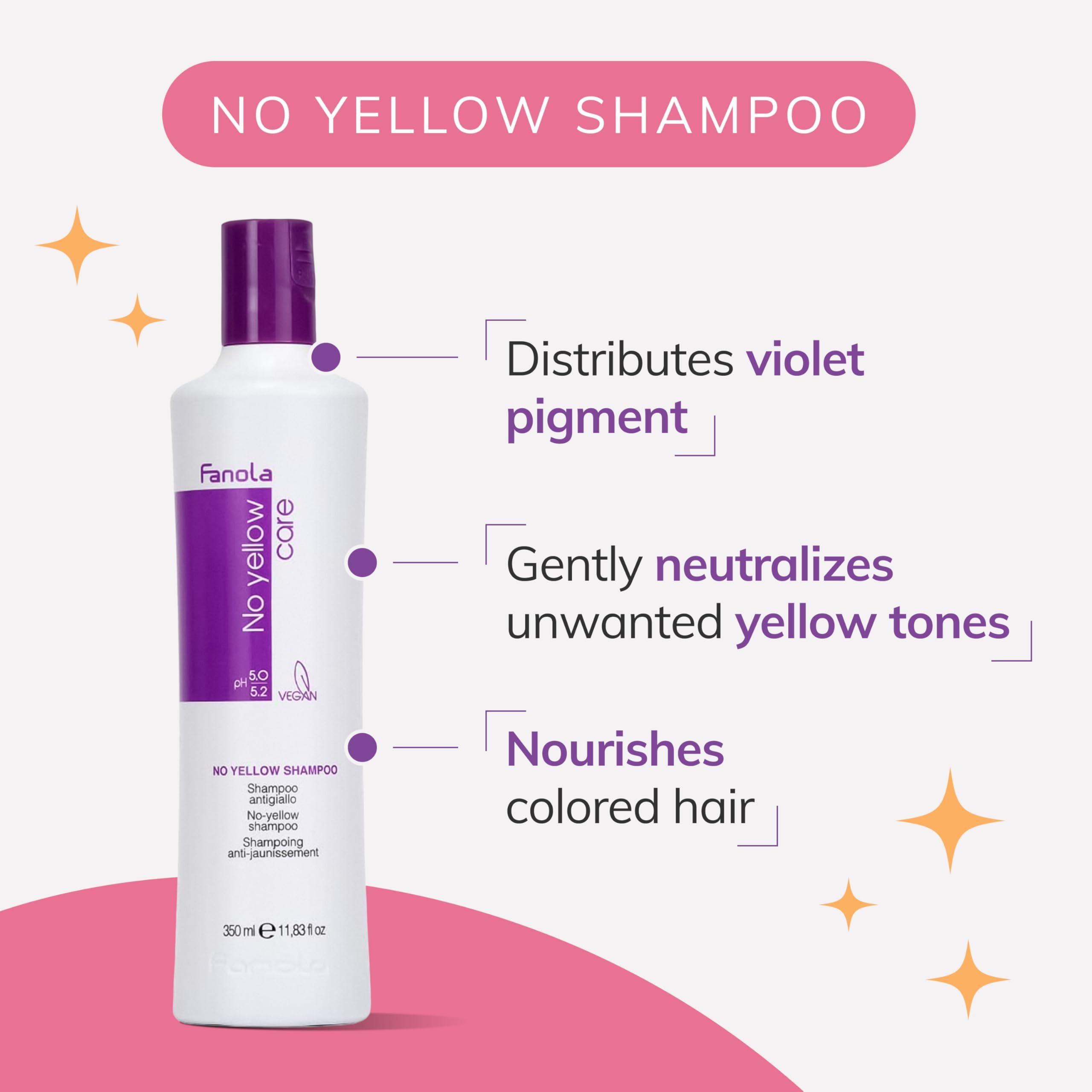Fanola No Yellow Purple Shampoo - Purple Color Depositing Shampoo for Blondes, Bleached & Grey Hair - Formulated with Violet Pigment to Remove Brassy Tones from Hair (11.83 Fl oz) - Image 4