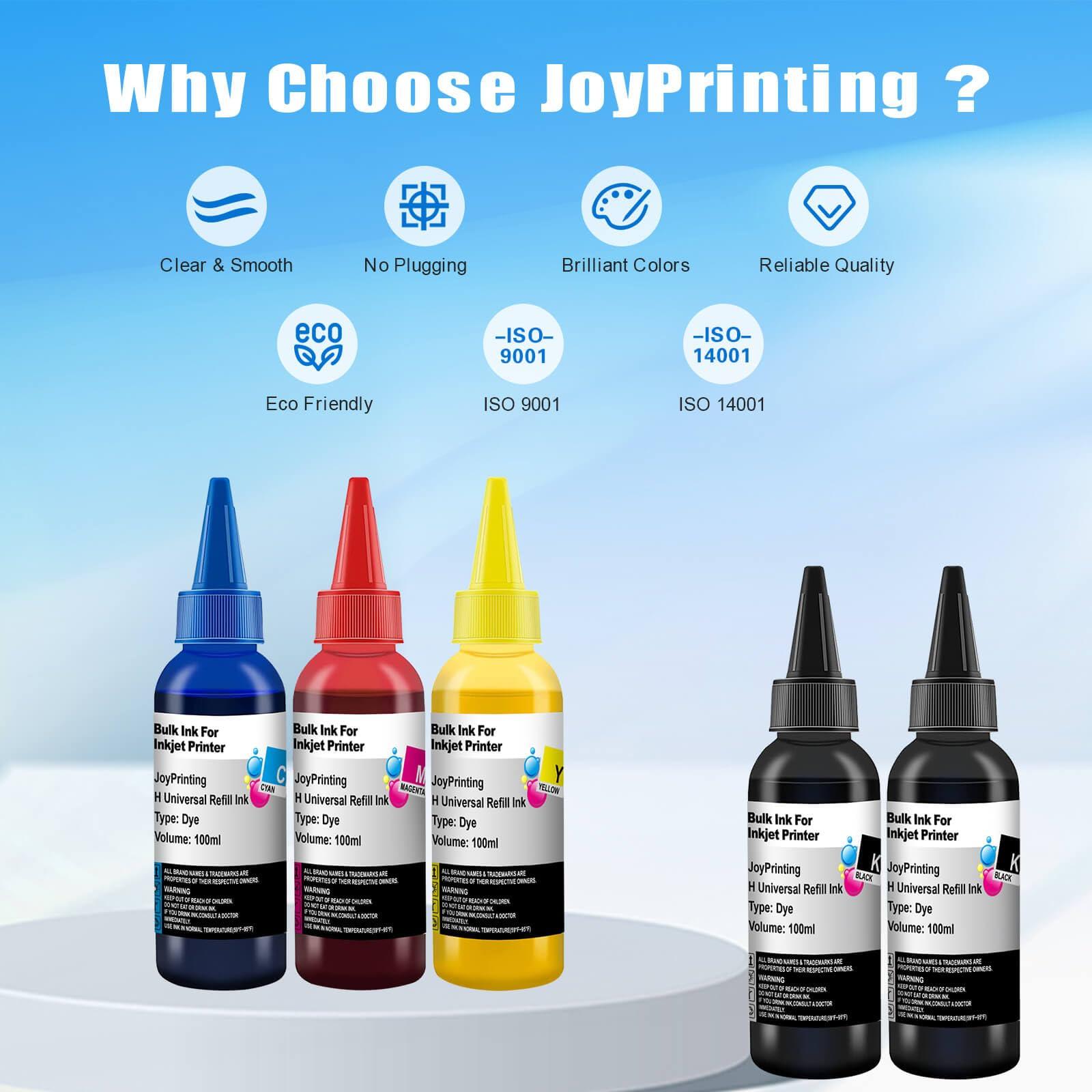 JoyPrinting Ink Refill Kit for HP Printer Cartridges HP 67 67XL 60 61 62 63 65 65XL 910 950 951 952 962 932 933 920 901 902 Refillable Ink Cartridges CISS System (100ml, Black, Cyan, Magenta, Yellow) - Image 6