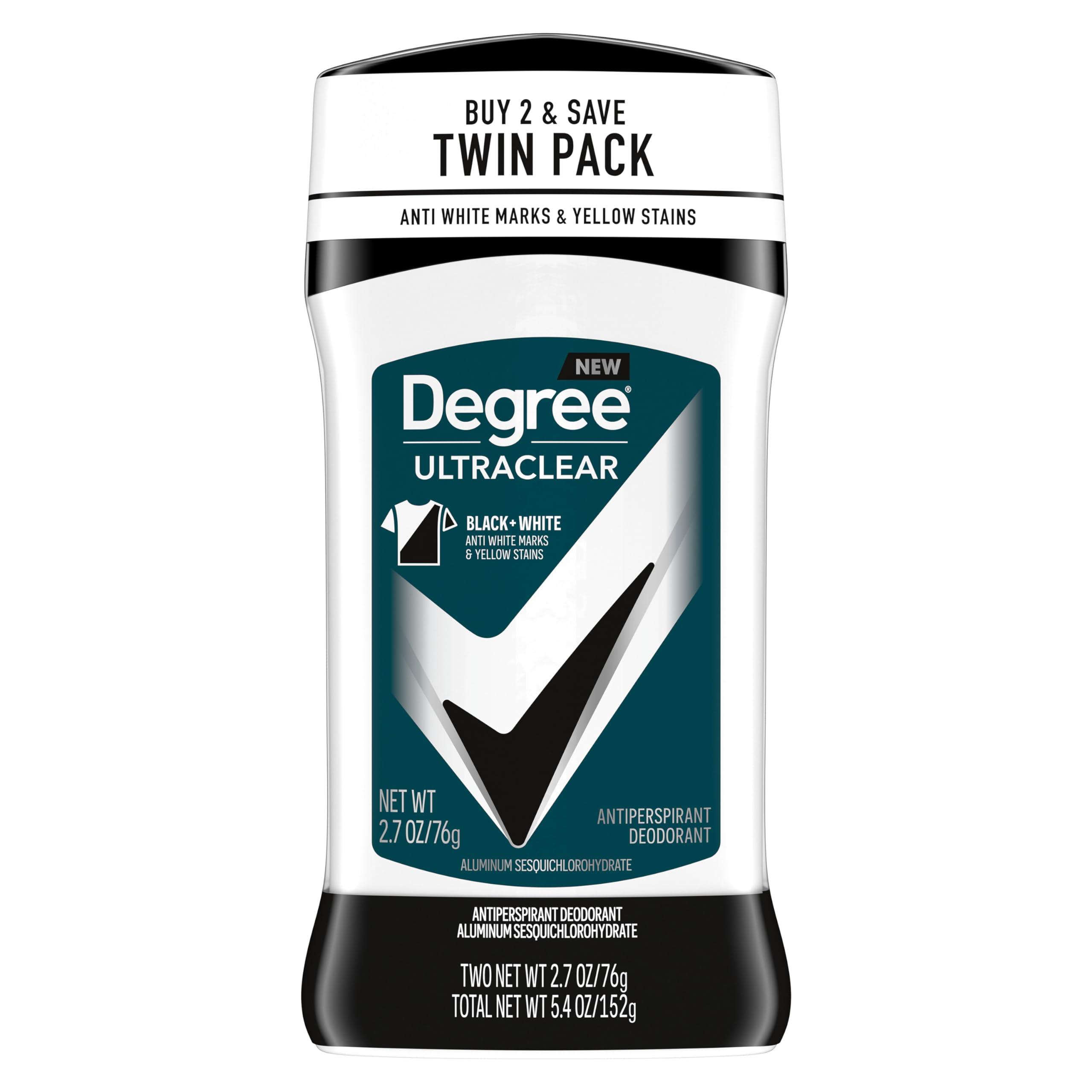 Degree Men UltraClear Antiperspirant Deodorant Black+White 2 Count 72-Hour Sweat & Odor Protection Antiperspirant For Men With MotionSense Technology 2.7 oz - Image 2