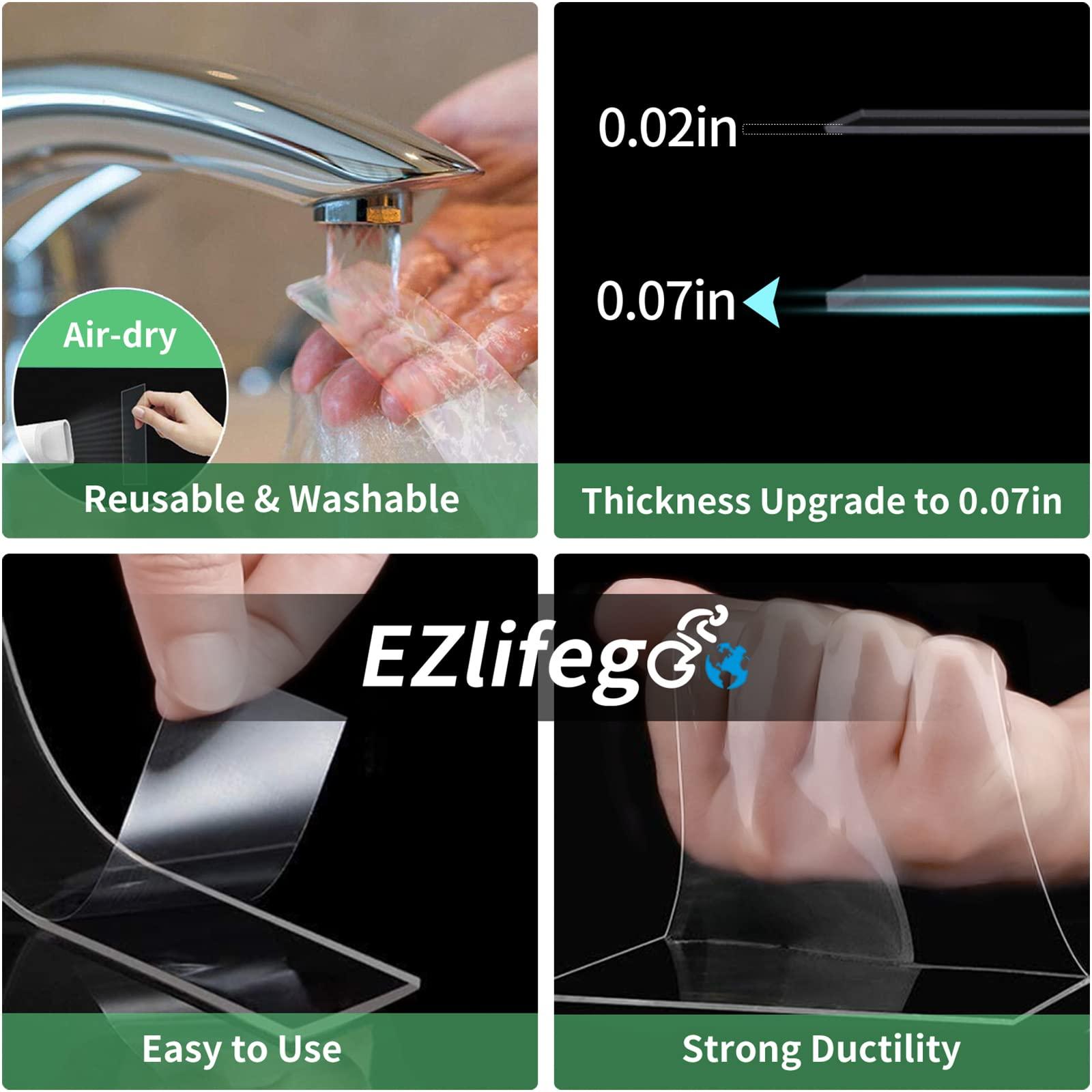 EZlifego Double Sided Tape Heavy Duty, Nano Double Sided Adhesive Tape, Clear Mounting Tape Picture Hanging Adhesive Strips (9.85FT) - Image 5