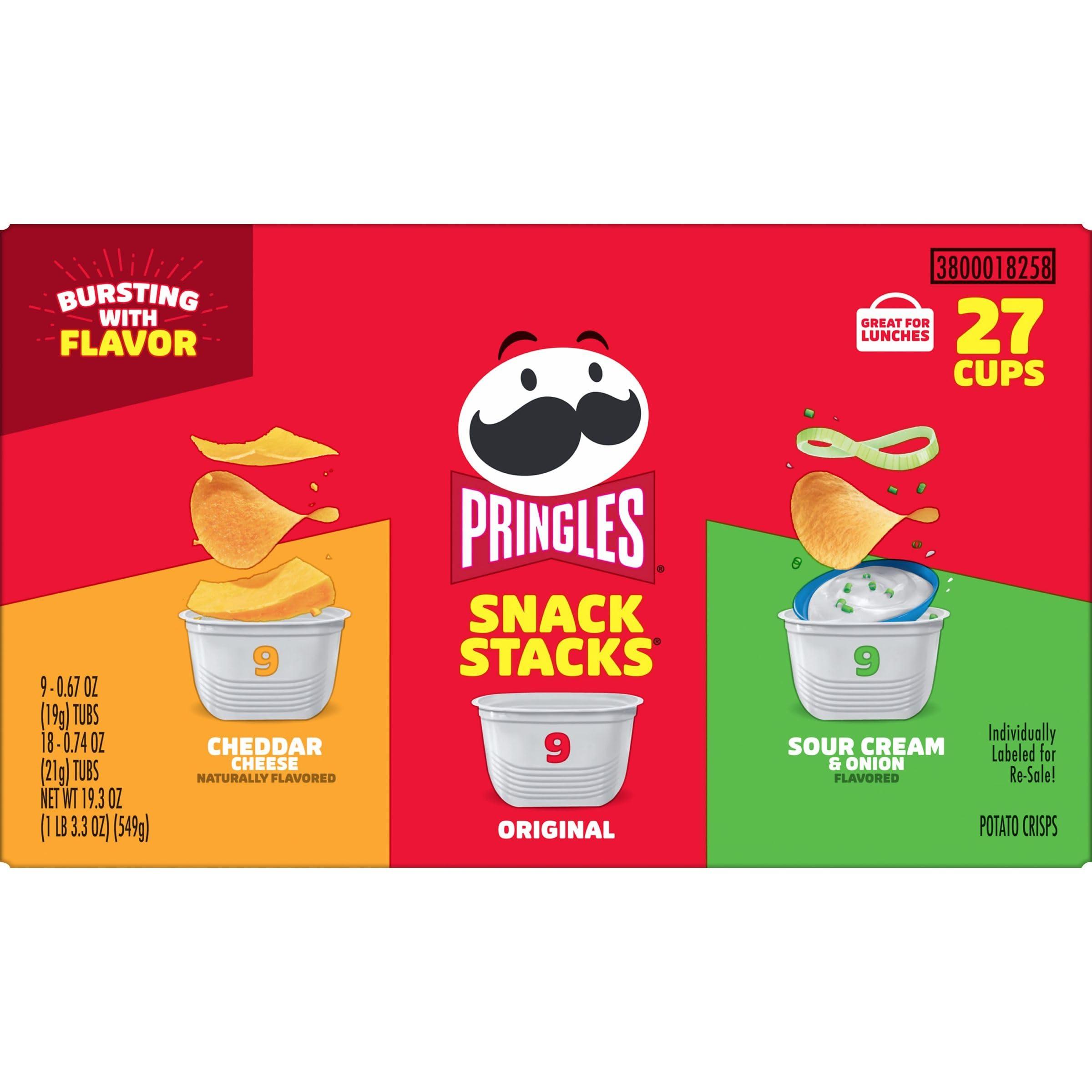 Pringles Potato Crisps Chips, On-the-Go Snacks, Snack Stacks, Variety Pack, 19.3oz Box (27 Cups)​​ - Image 7