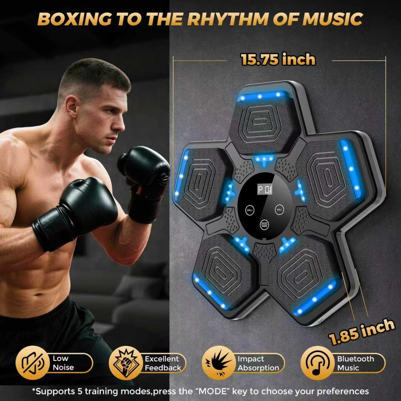 LOLBOX 2025 Music Boxing Machine for Adults and Kids, Smart Bluetooth Boxing Training Equipment with Gloves Wall Mounted, Workout Punching Machine for Home,Office and Gym - Image 2