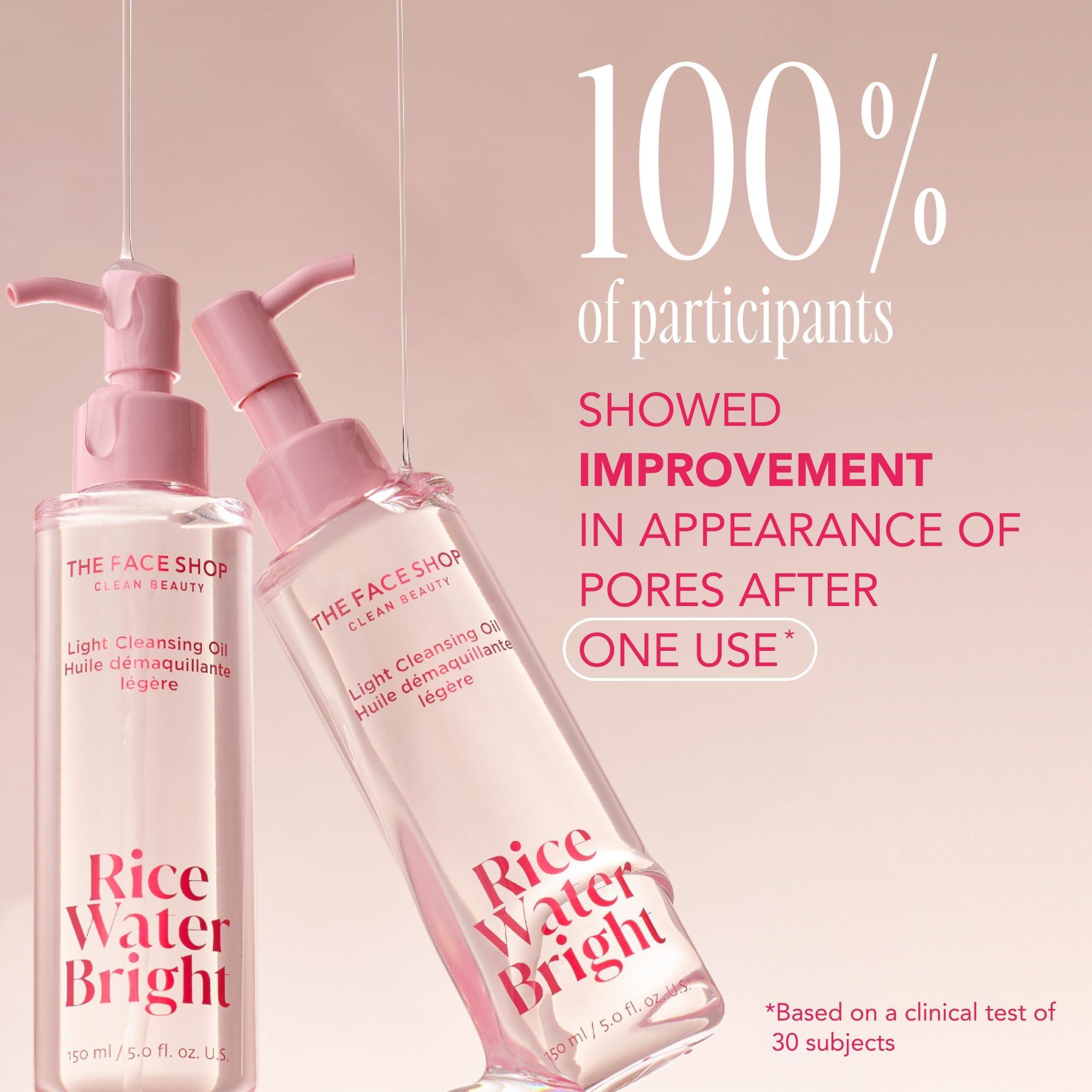 The Face Shop Rice Water Bright Light Facial Cleansing Oil, Daily Makeup Remover, Oil Cleanser, Vegan, Korean Skin Care with Jojoba Oil, Face Pore Cleanser, 150ml - Image 5