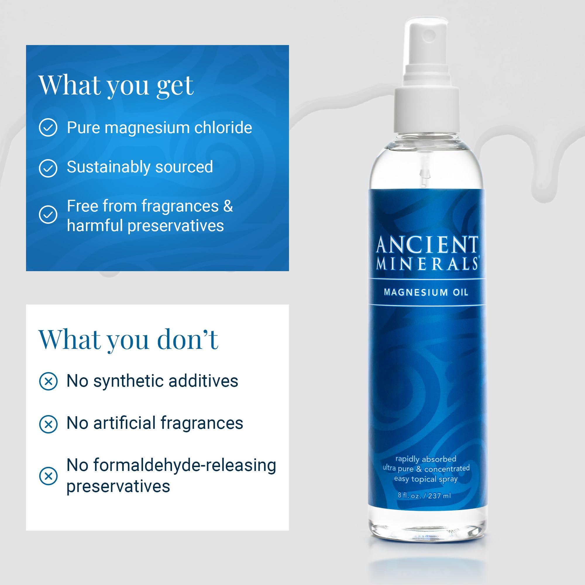 Ancient Minerals Magnesium Oil Spray Bottle of Pure Genuine Zechstein Magnesium Chloride - Topical Magnesium for Skin Application (8oz) - Image 5