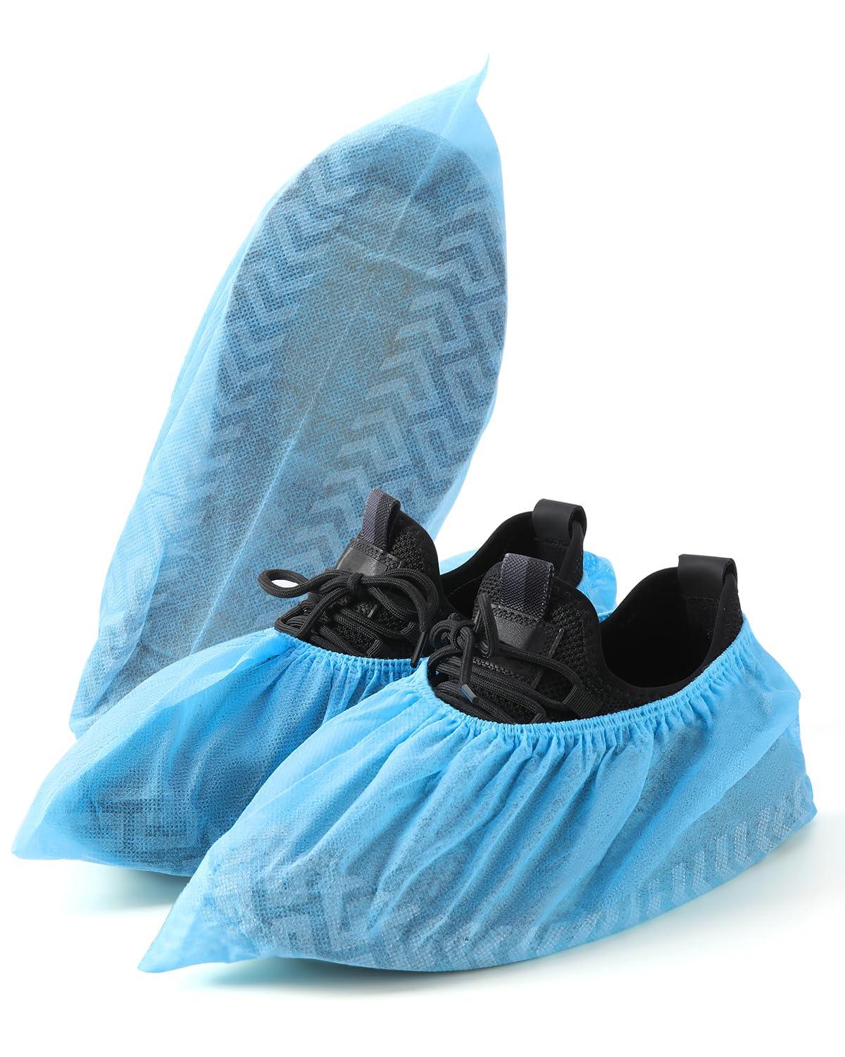 JMU Shoe Covers Disposable Non Slip 100 Pack (50 Pairs) 15.7" Non-woven Medical Booties Shoe Covers