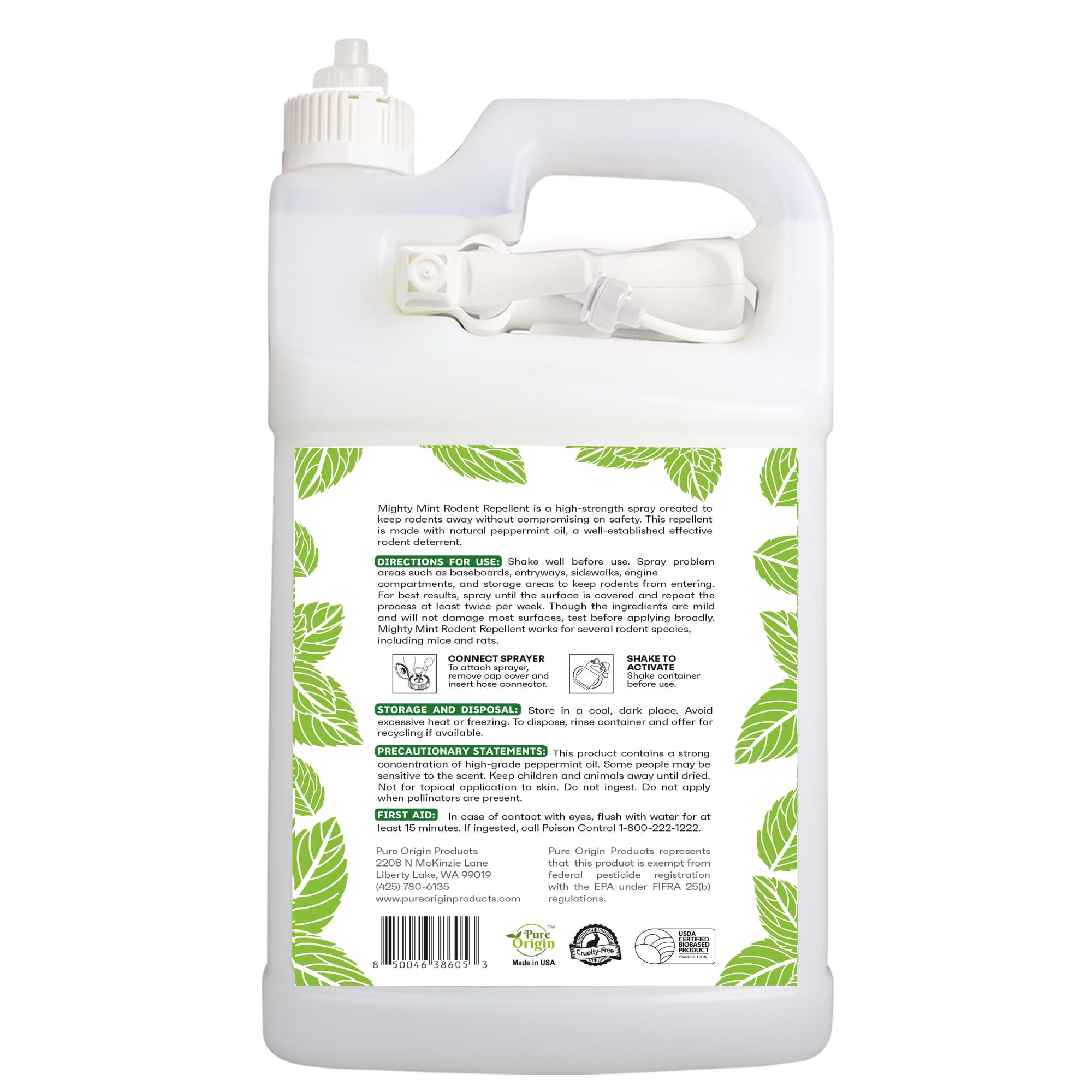 Mighty Mint Peppermint Oil Rodent Repellent Spray with Microfiber Cloth – Natural Indoor & Outdoor Control for Mice and Rats – Plant-Based, Extra-Strong Formula - 1 Gallon (128 oz) - Image 7