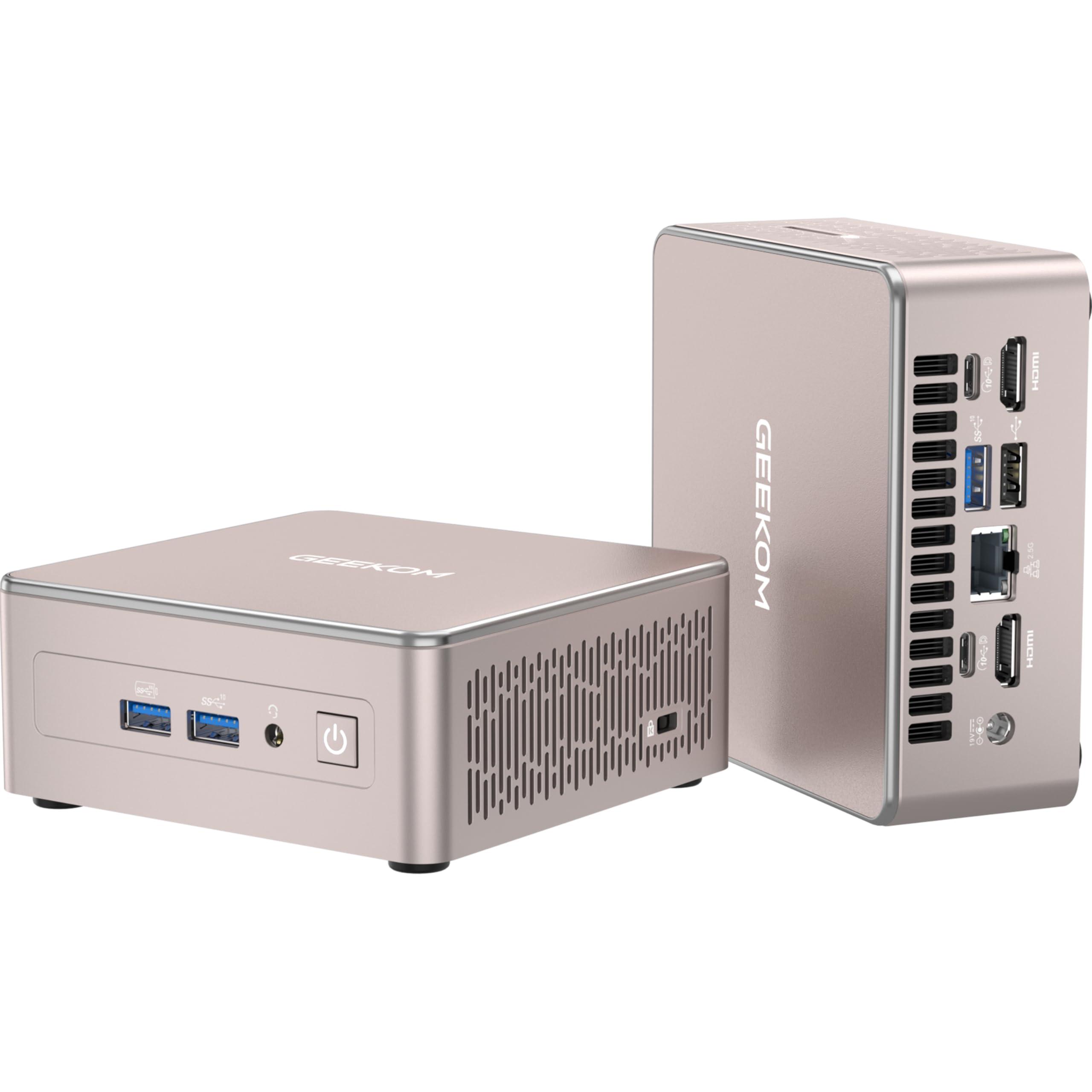 GEEKOM A5 Mini PC, AMD Ryzen 7 5825U (8C/16T, up to 4.5GHz), 16GB DDR4&512GB M.2 PCIe NVMe SSD, Vega 8 Graphics, Windows 11 Pro Desktop Computer Support 8K UHD/Wi-Fi 6/Bluetooth 5.2/USB 3.2