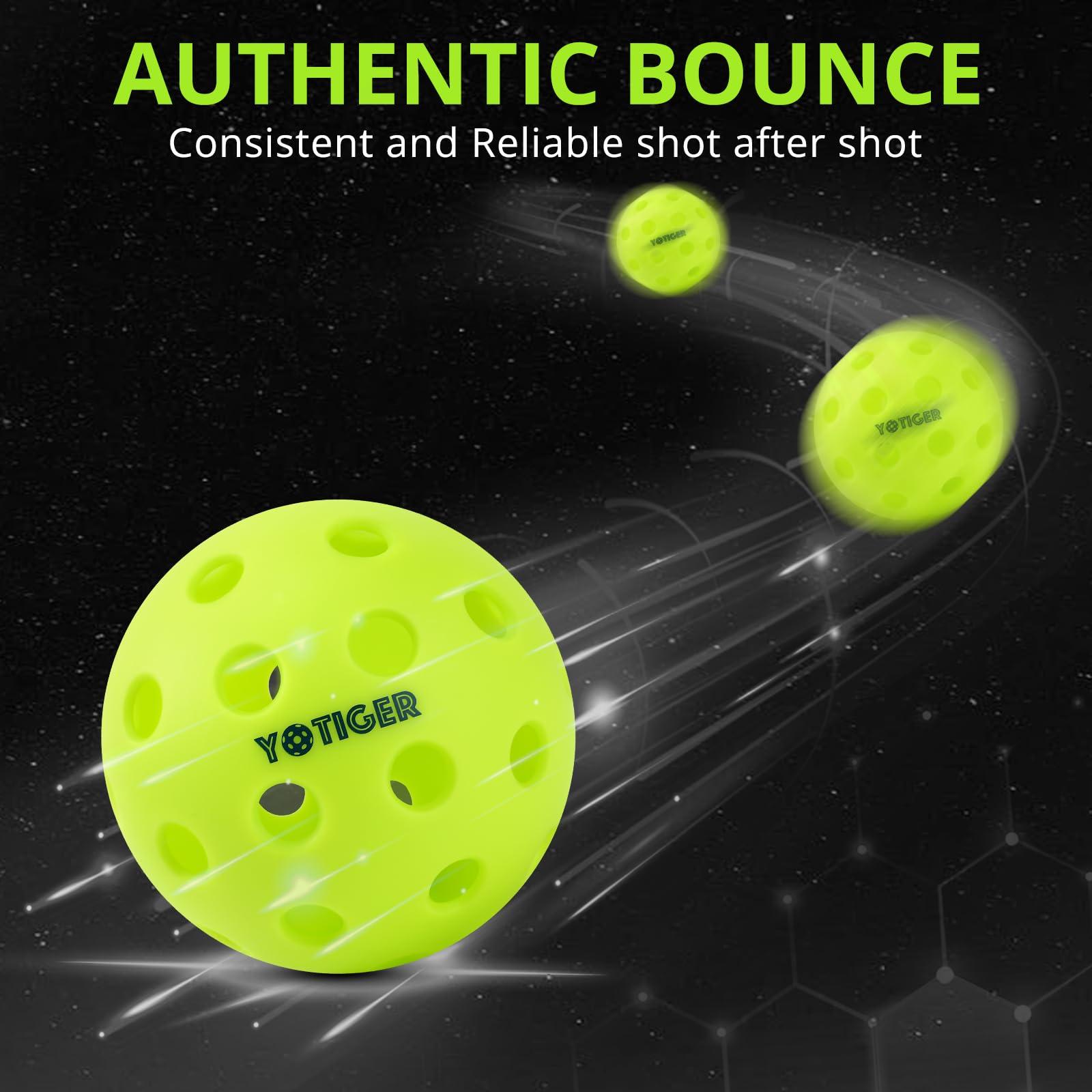 YOTIGER Pickleball Balls, 4 Pack | 12 Pack | 36 Pack - 40 Holes, High Visibility & Bounce, Durable for All Skill Levels - Image 3