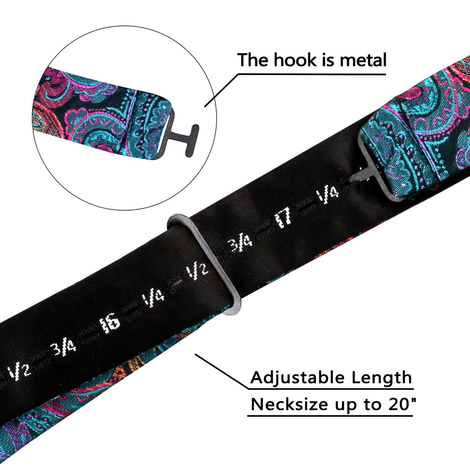 Alizeal Mens Paisley Jacquard Self-Tie Bow Tie Pocket Square Set - Image 6