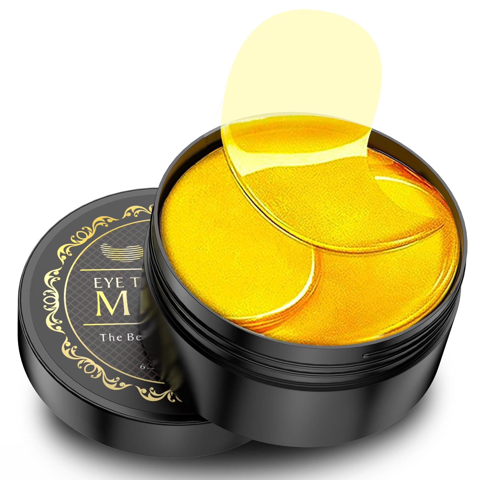 NAZANO 24K Gold Under Eye Patches - 60 Pack for Puffy Eyes, Dark Circles, Bags & Wrinkles with Collagen & Hyaluronic Acid