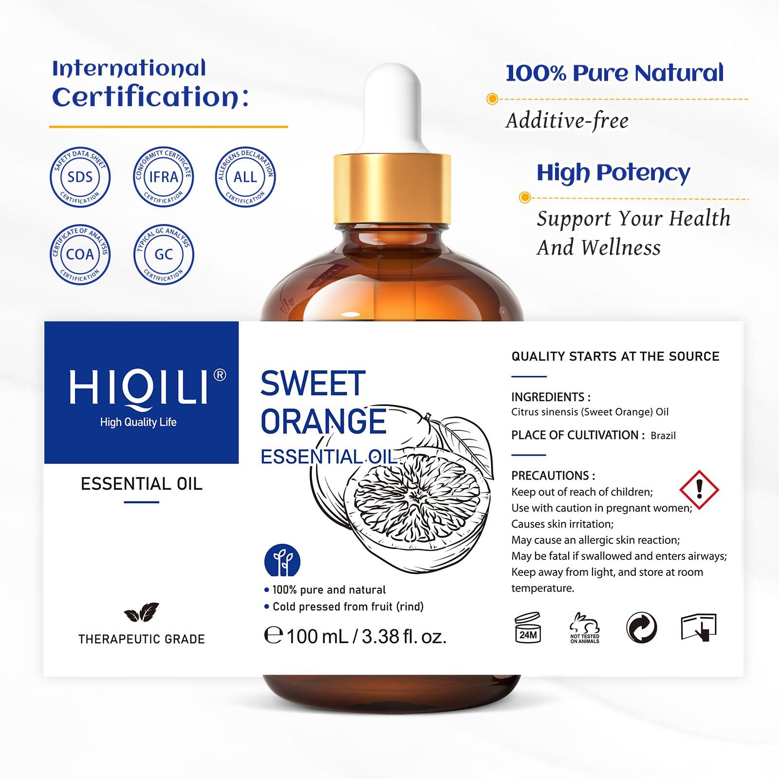 HIQILI 100ML Orange Essential Oil for Air Freshener, DIY Soap, Skin Care, Can be Added to Diffusers, Dryer Balls, Lotions for Use - 3.38 Fl Oz - Image 7
