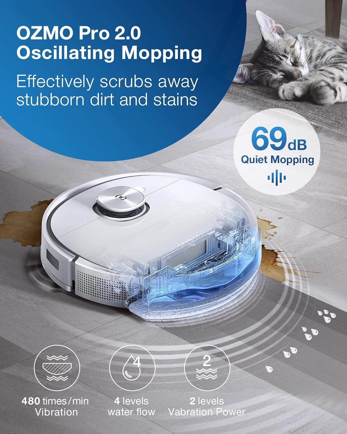 ECOVACS DEEBOT TEO+ Robot Vacuum and Mop Combo with Auto-Empty Station, Precision Laser Mapping, 3D Maps, Oscillating Mopping, 3000Pa Suction, Hands-Free Cleaning for Up to 60 Days - Image 2