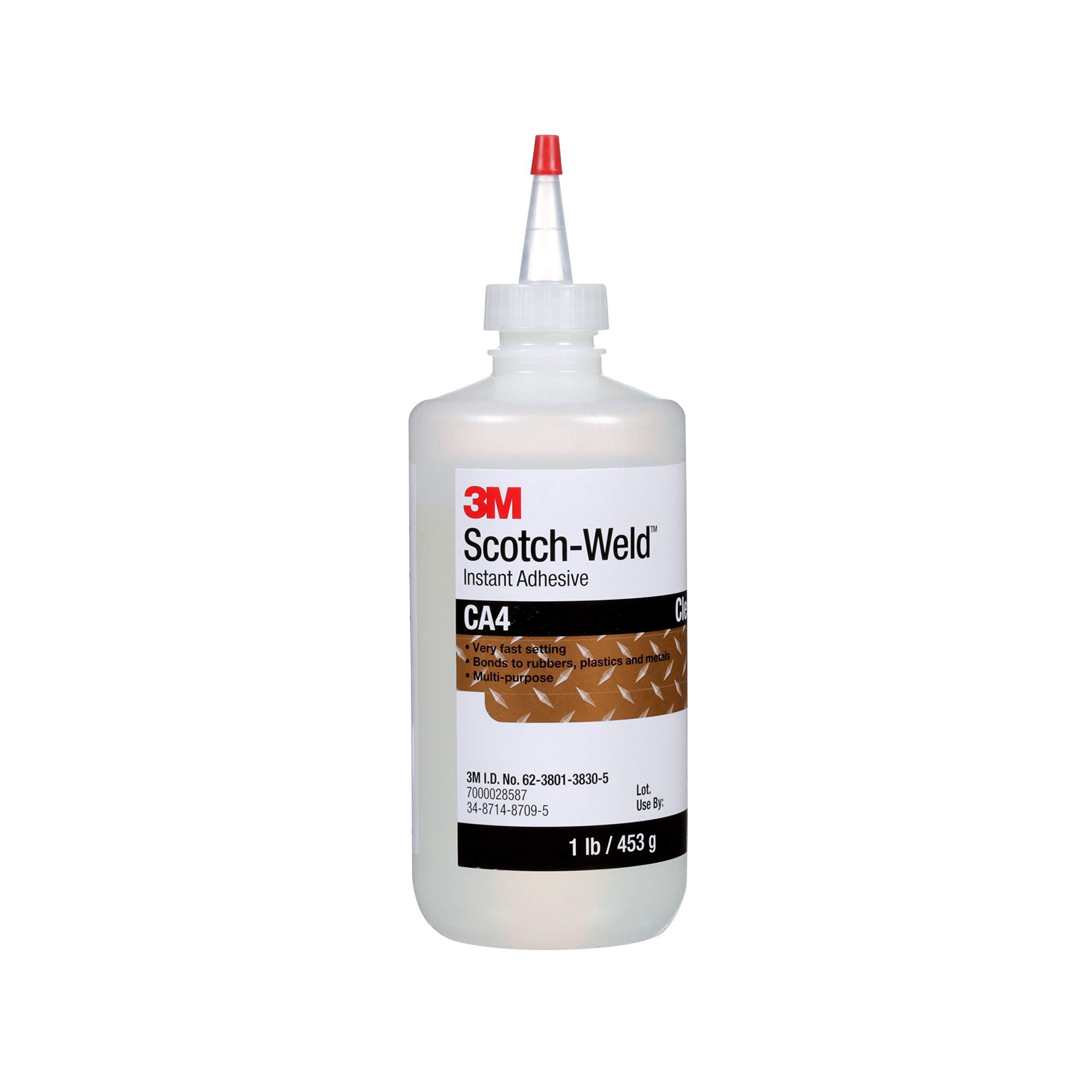 3M Scotch-Weld Instant Adhesive CA4, Clear, 1 Pound Bottle, 1/case - Image 3