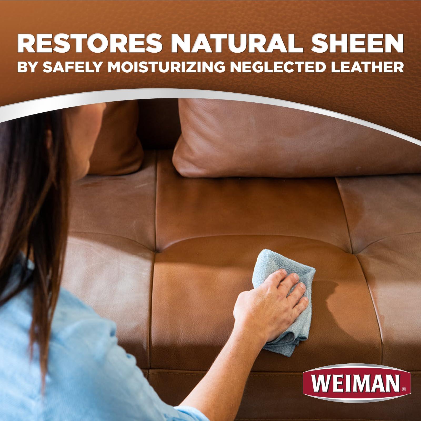 Weiman Leather Cleaner Wipes - Clean Condition UV Protection Help Prevent Cracking or Fading of Furniture, Car Interior, Couch, and Shoes, 2 Pack with Microfiber Cloth - Image 6