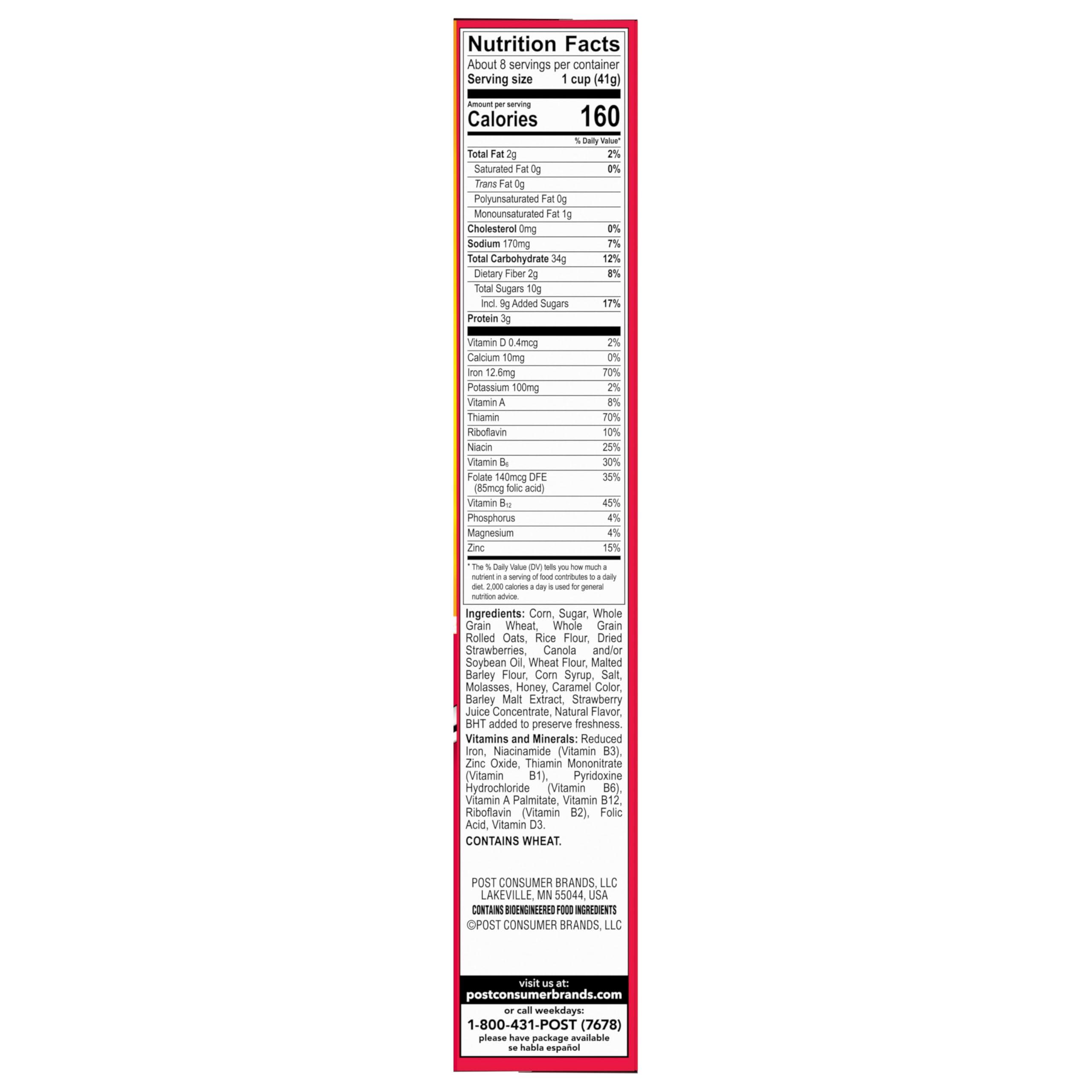 Honey Bunches of Oats Strawberry, Heart Healthy, Low Fat, made with Whole Grain Cereal, 11 Ounce - Image 10