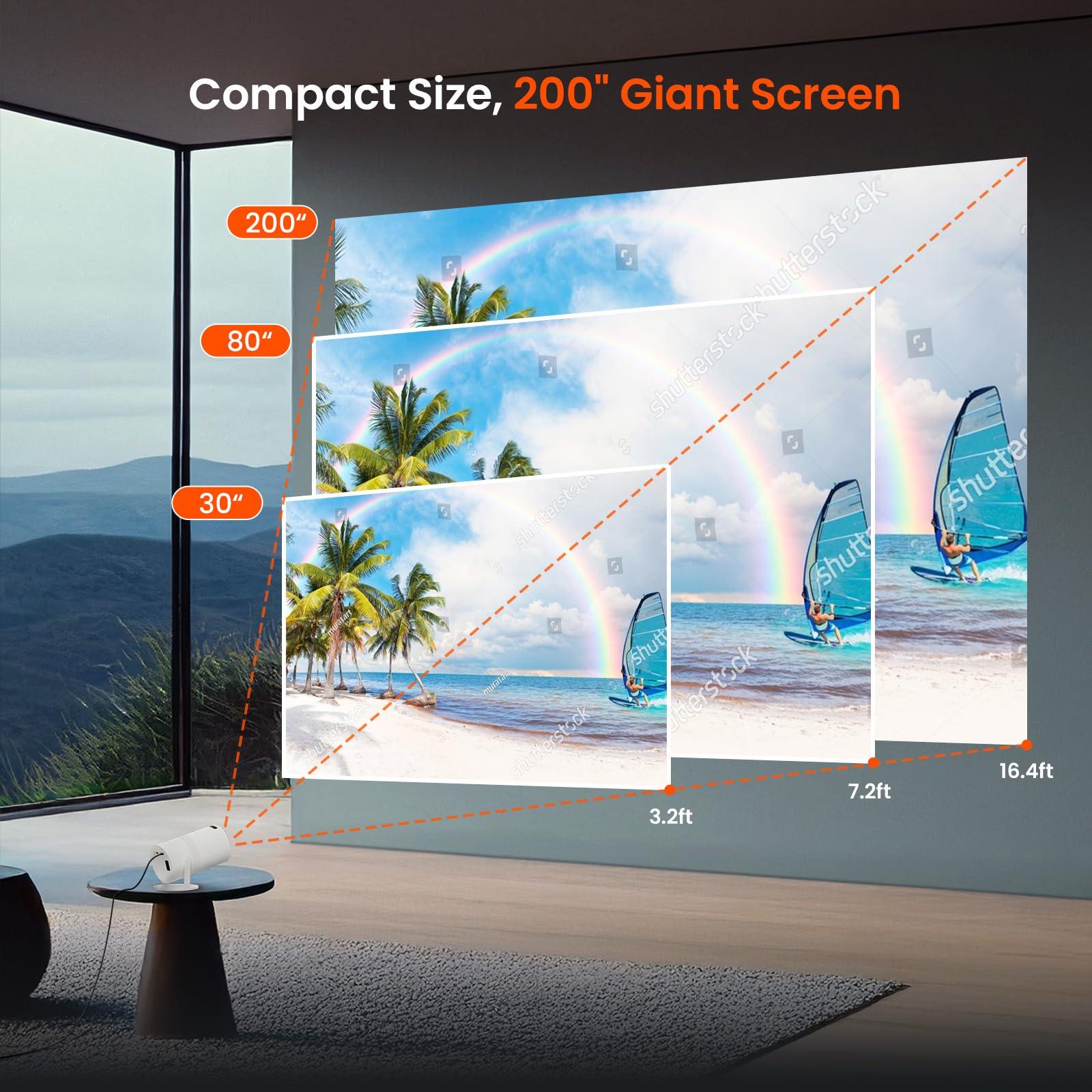 【Two-Way Bluetooth 5.2】Tecaki Mini Portable Projector for Home Theater & Outdoor Movies, 4K & 1080P HD Supported, 180° Rotatable Stand, Auto Keystone Correction, Long Lens Life, Electronic Focus - Image 8