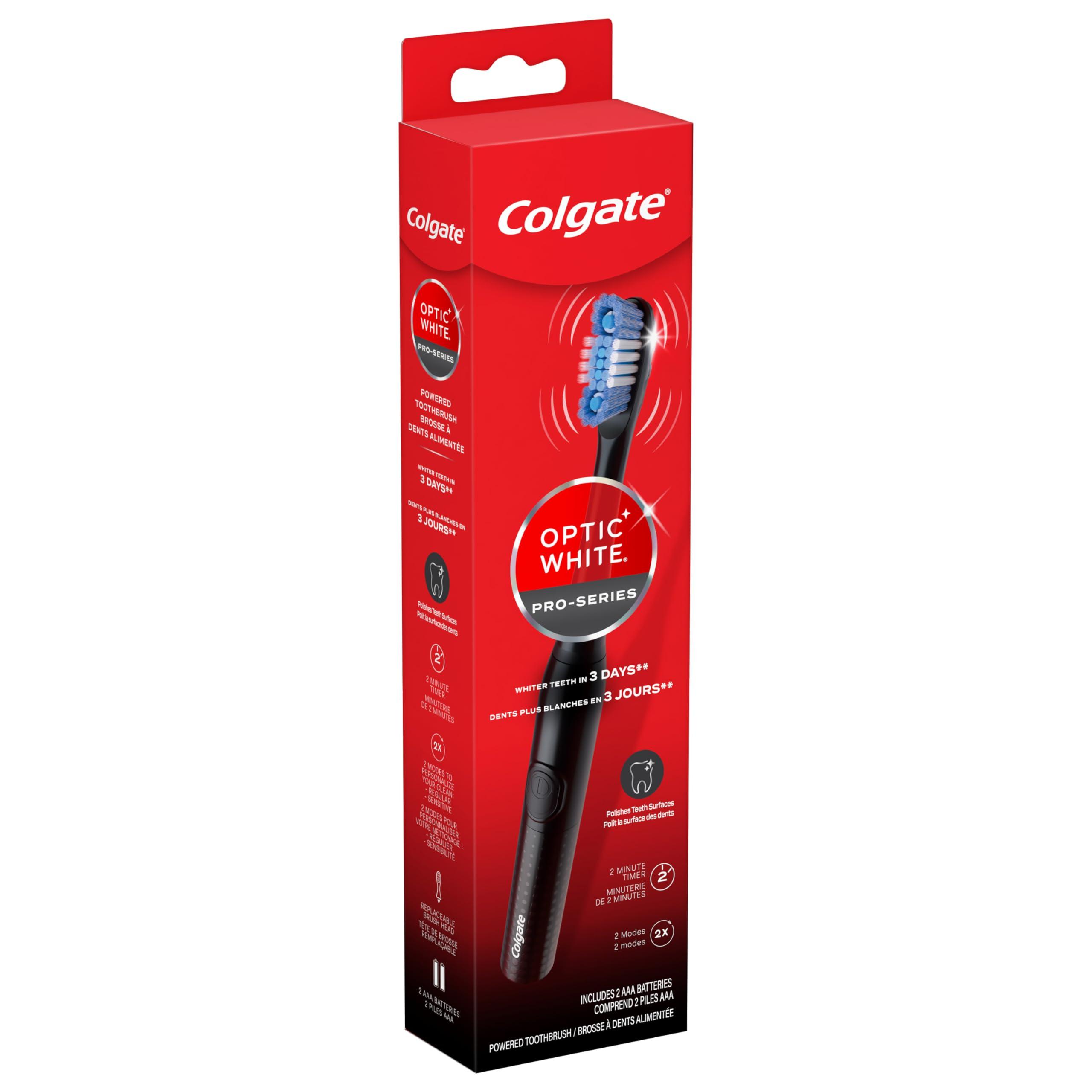 Colgate 360 Optic White Pro-Series Battery Black Toothbrush - Image 7