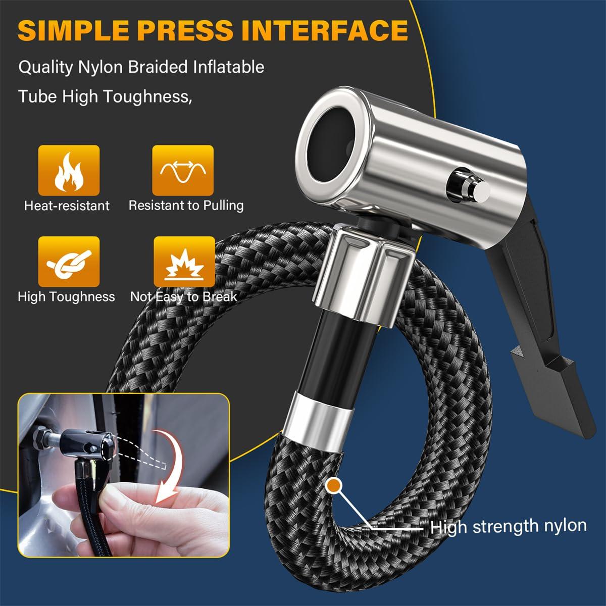Tire Inflator Portable Air Compressor,Digital Cordless Tire Inflator,2X Faster Car Tire Pump with 20V Rechargeable Battery,Dual Power Supply Modes,Air Pump for Car Tires,E-Bike etc. - Image 6