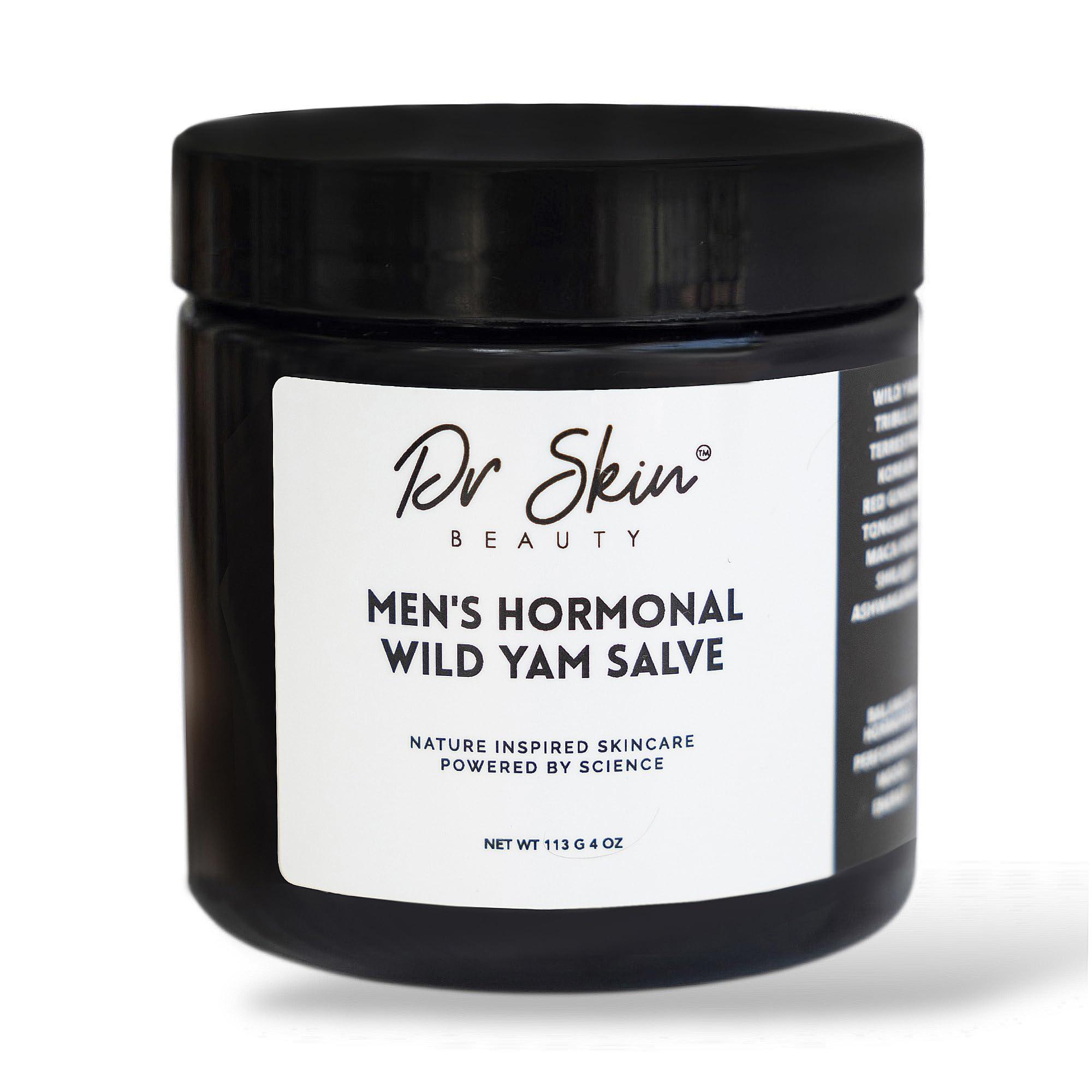 Dr. Skin Men's Organic Wild Yam Cream for Hormone Balance 4oz | Natural Hormonal Support Balance Cream | Made in The USA | Men's T- Booster - Stamina, Endurance, & Strength Booster