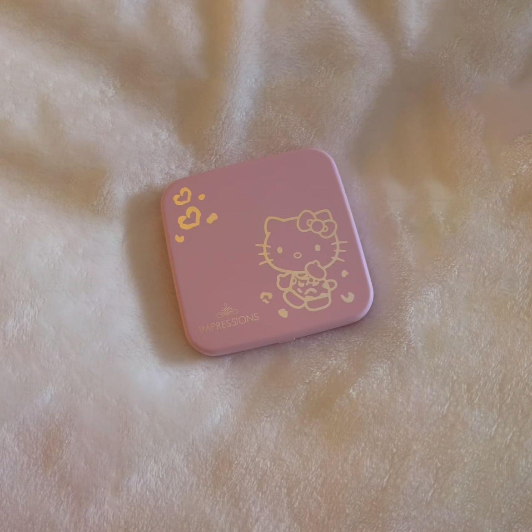 Impressions Vanity Hello Kitty Supercute Compact Mirror with Touch Sensor Switch for Adjustable Brightness, Lighted Makeup Mirror with LED Lights and 2X Magnifying Mirror Top (Pink) - Image 6