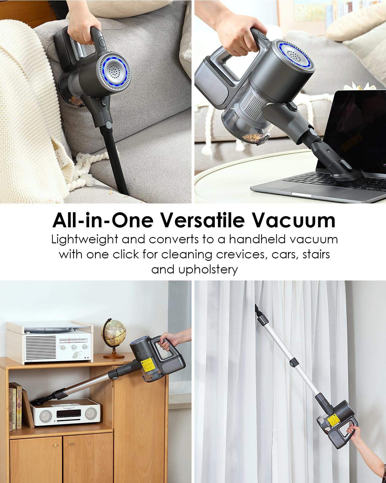 Cordless Vacuum Cleaner & Mop Combo 2-in-1, 35Kpa 40min Runtime, Lightweight Cordless Stick Vacuum Cleaner, Deep Floor Cleaning, Green LED Display, All-in-One - Image 5
