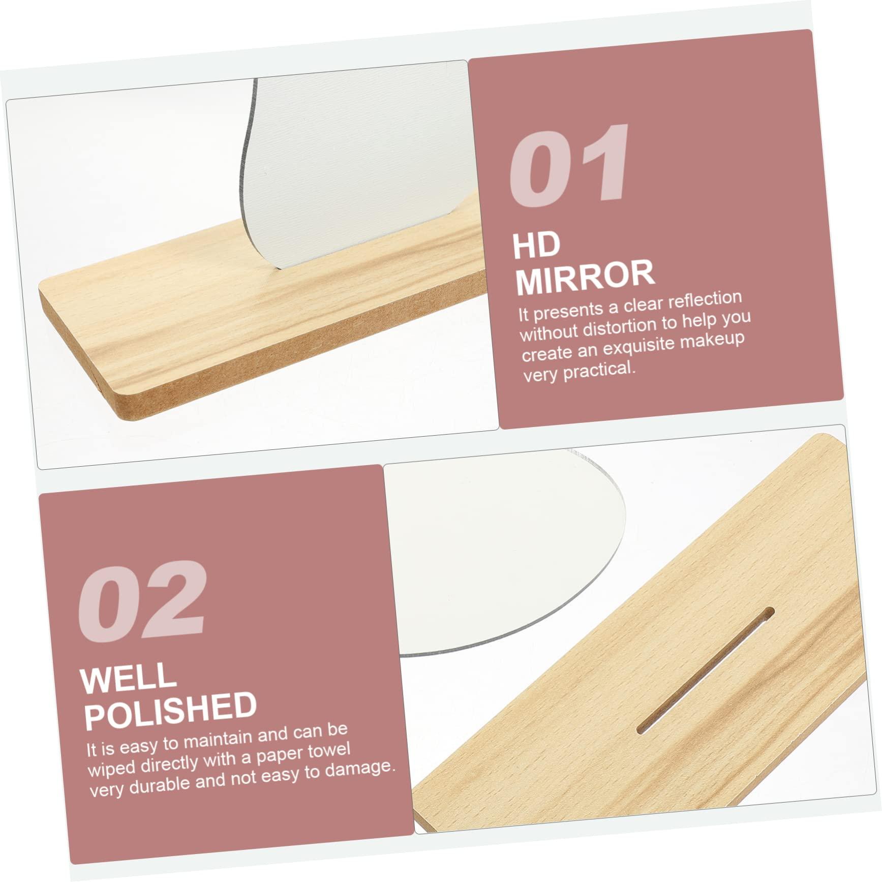 Cabilock Desktop Vanity Makeup Mirror Irregular Acrylic Design High Definition Cosmetic Mirror for Home Use for Dressing Table Bathroom and Office Decor - Image 4