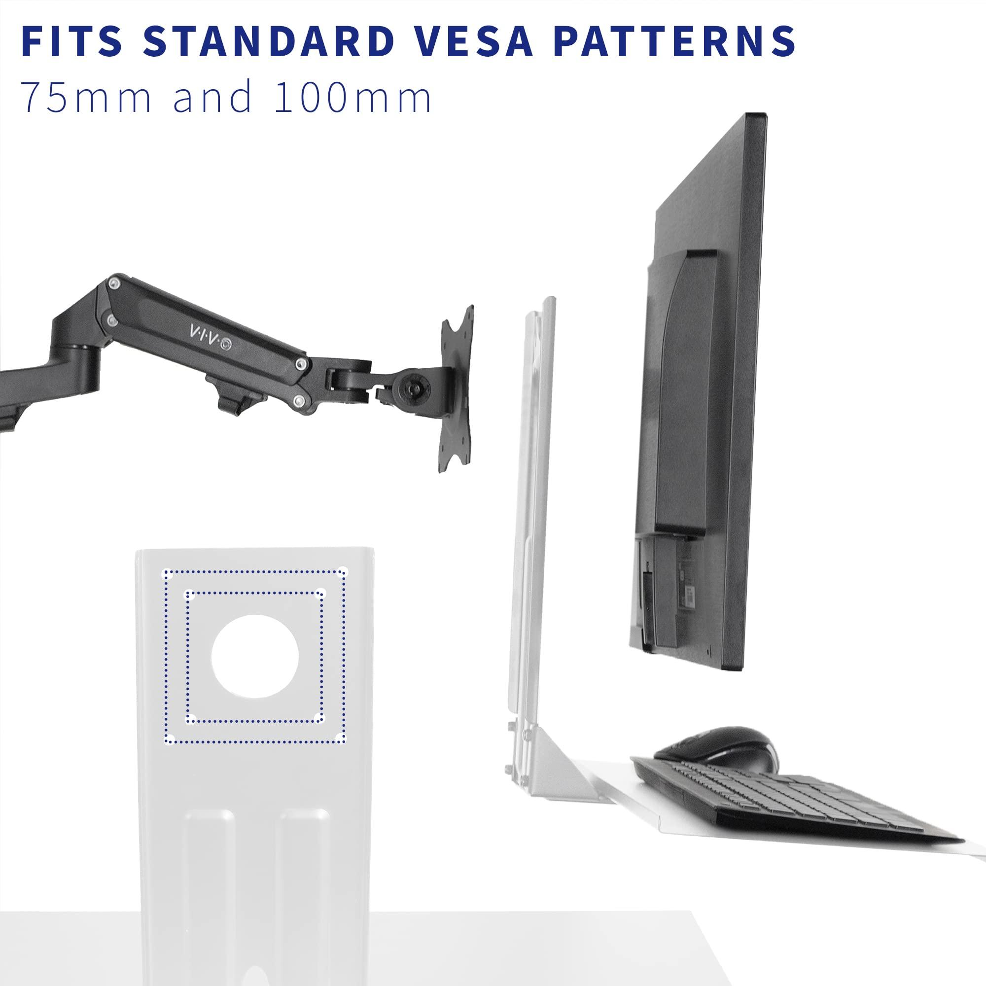 VIVO Computer Keyboard and Mouse Platform Tray VESA Mount Attachment 25.5 x 8 inch Surface, White, MOUNT-KB03-W - Image 5