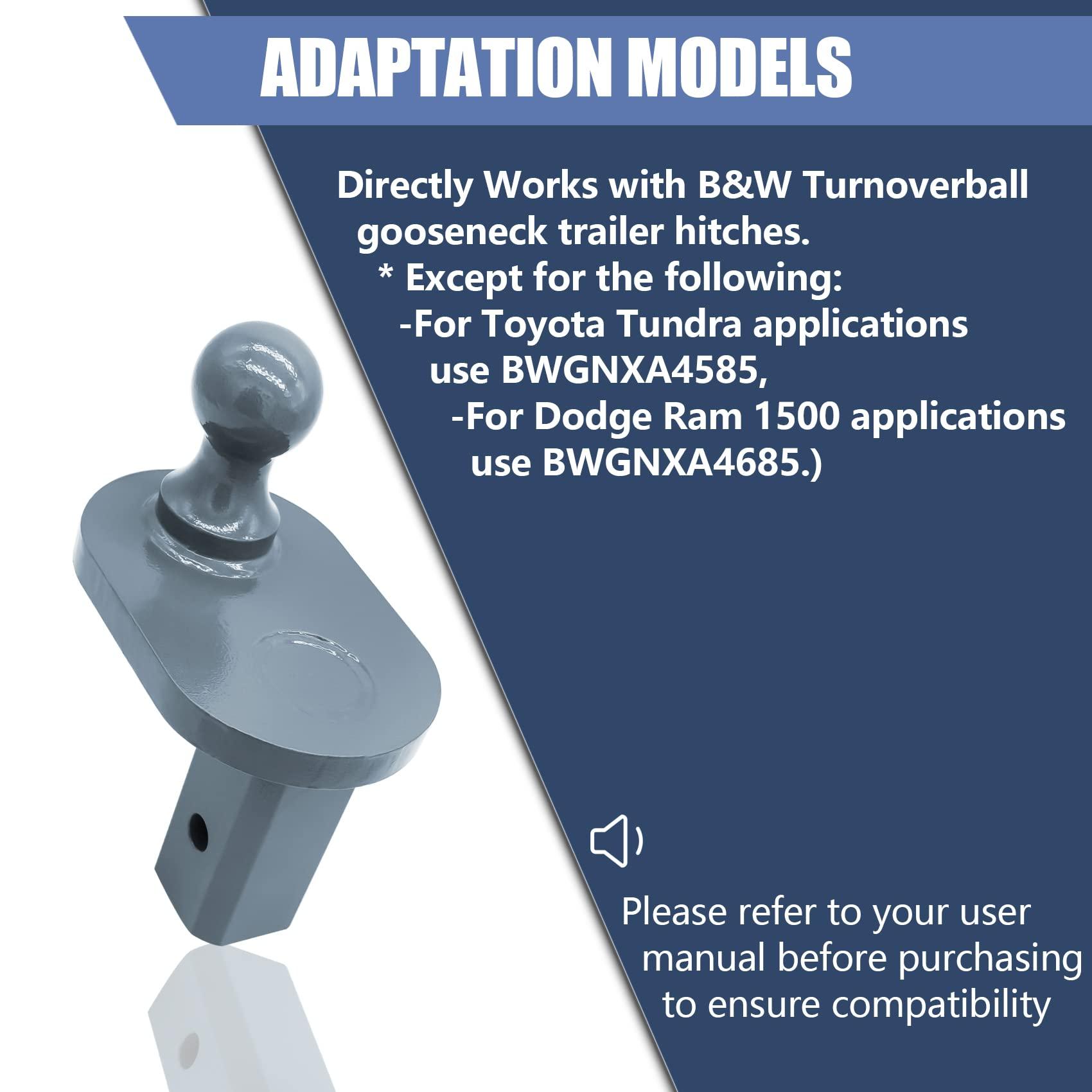 GNXA4085, 4" Offset Ball Compatible With B&W Turnoverball Gooseneck Trailer Hitches, Heavy Duty Extender | 20000 lbs GTW/ 5000 lbs VTW, 2-5/16 Inch Diameter - Image 2