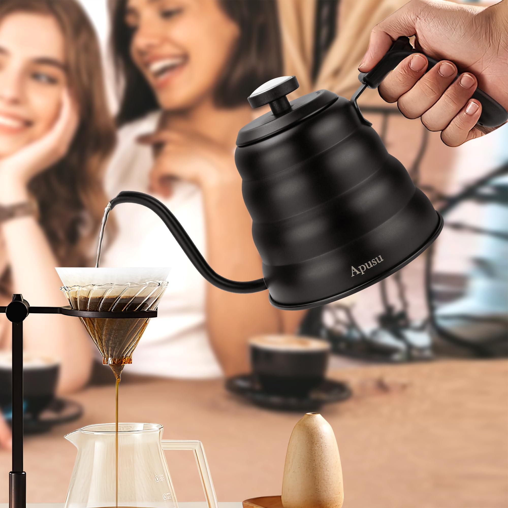 Gooseneck Kettle for Manual Drip Coffee & Tea 40oz Stainless Steel Pour Over Coffee Kettle with Thermometer Tea Kettle for Stovetop,1200ml,6 Cup,Silver,1Pack - Image 4