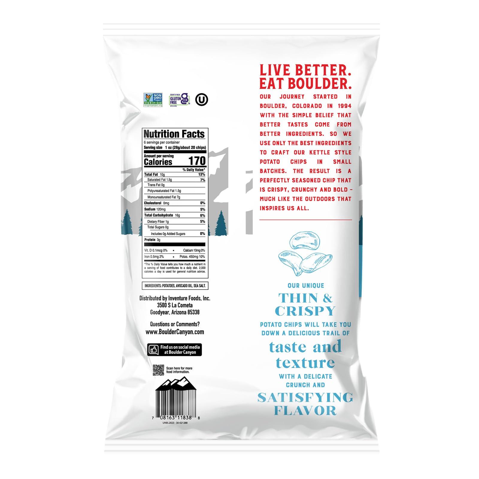 Boulder Canyon Thin & Crispy Classic Sea Salt Potato Chips, 6 OZ - Image 2
