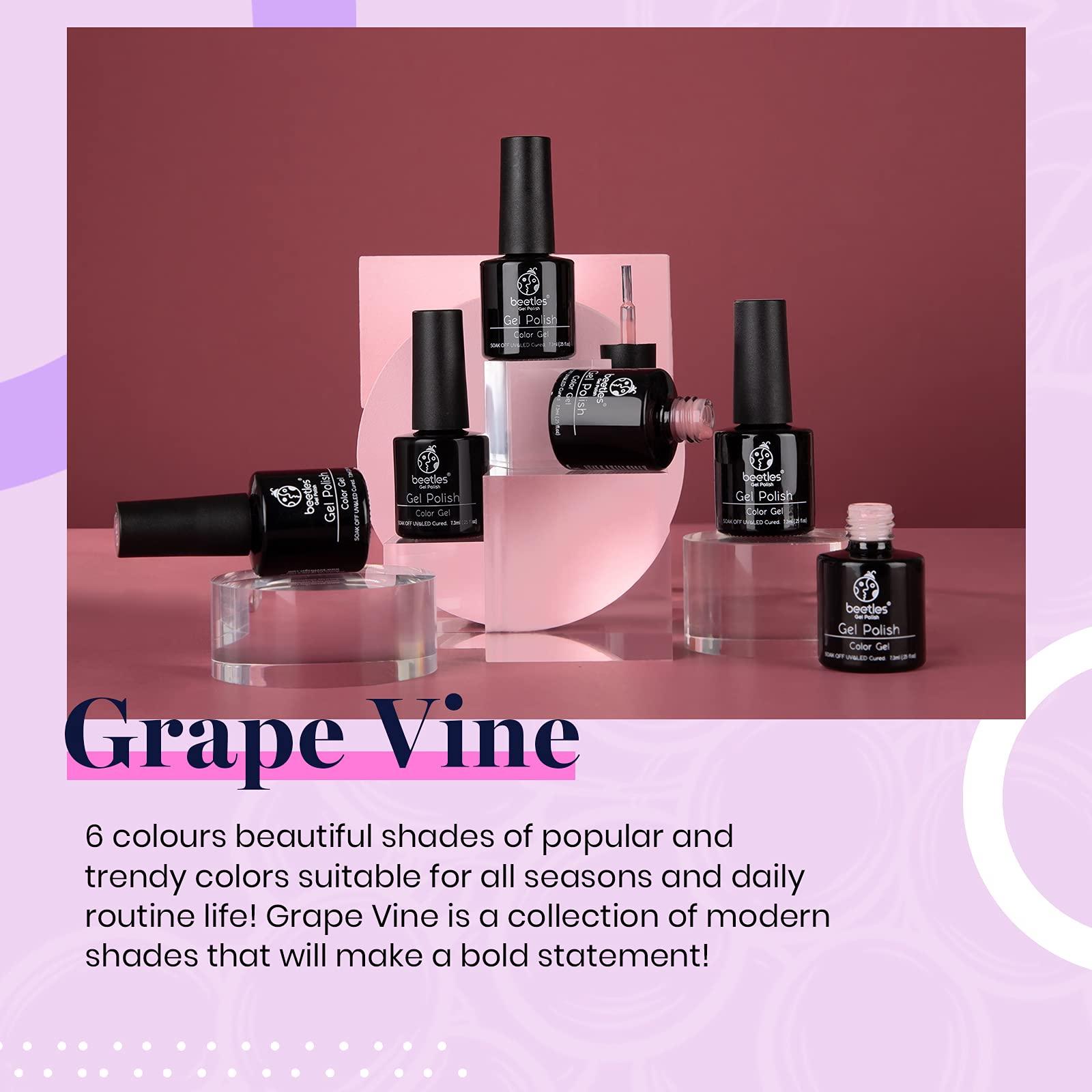 Beetles Purple Gel Nail Polish Set, 6 Colors Pastel Purple Gel Polish Glitter Pink lavender Nail Polish Soak Off U v LED Gel Nail Kit Diy Nail Art Manicure at Home Gifts for Women - Image 6